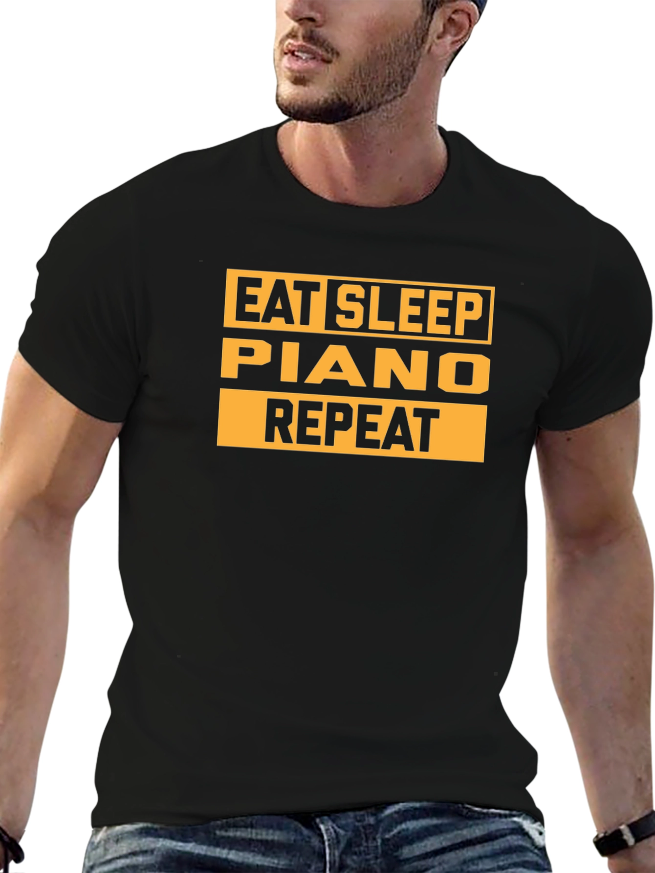 Eat Sleep Piano Repeat T-Shirt - Musicians Tee