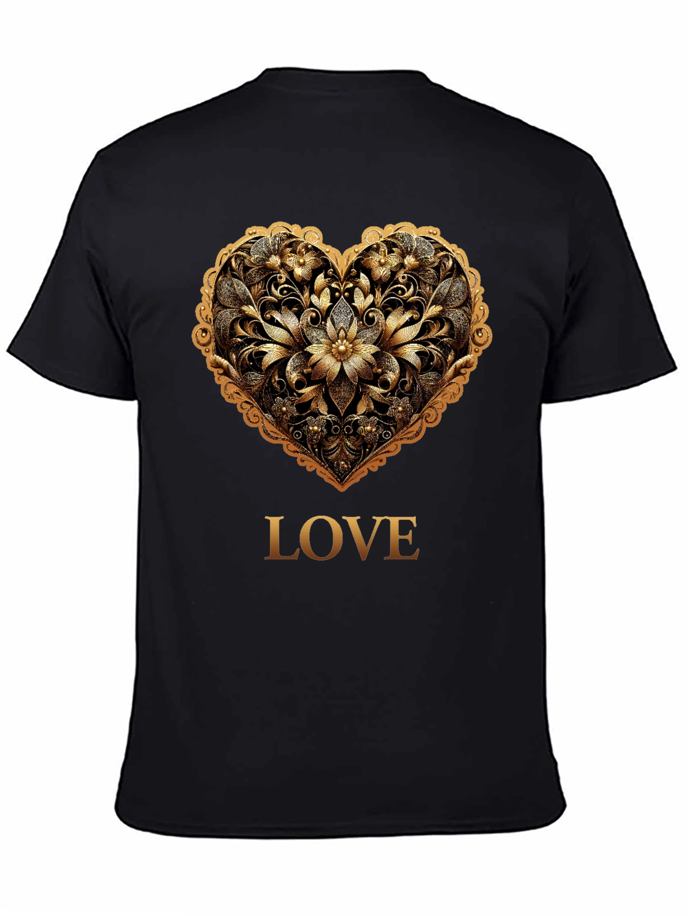 Golden Heart Love Tee - Stylish Graphic T-Shirt