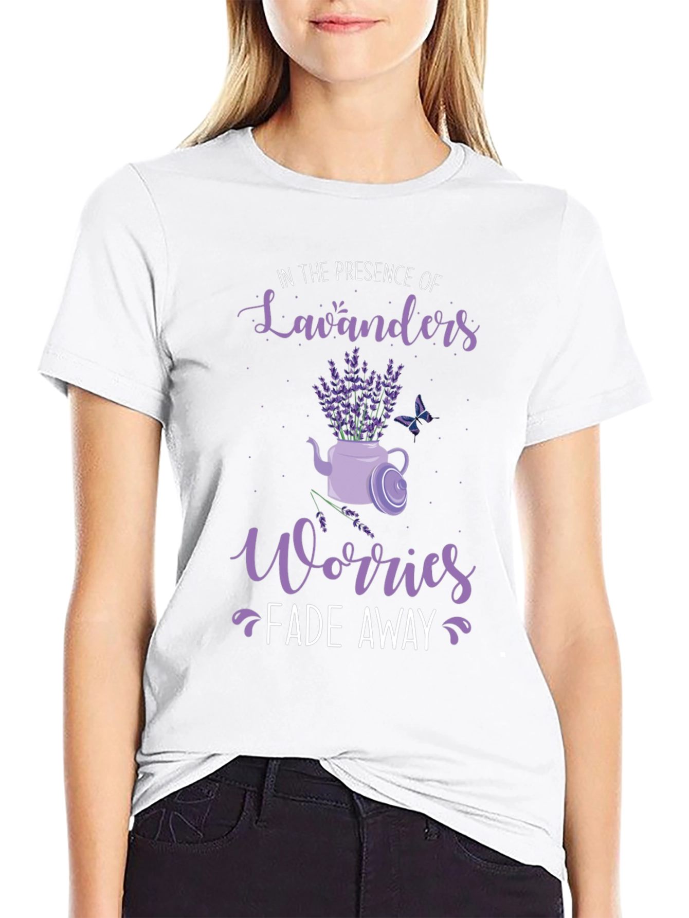 Lavender Lovers Tee: Worries Fade Away