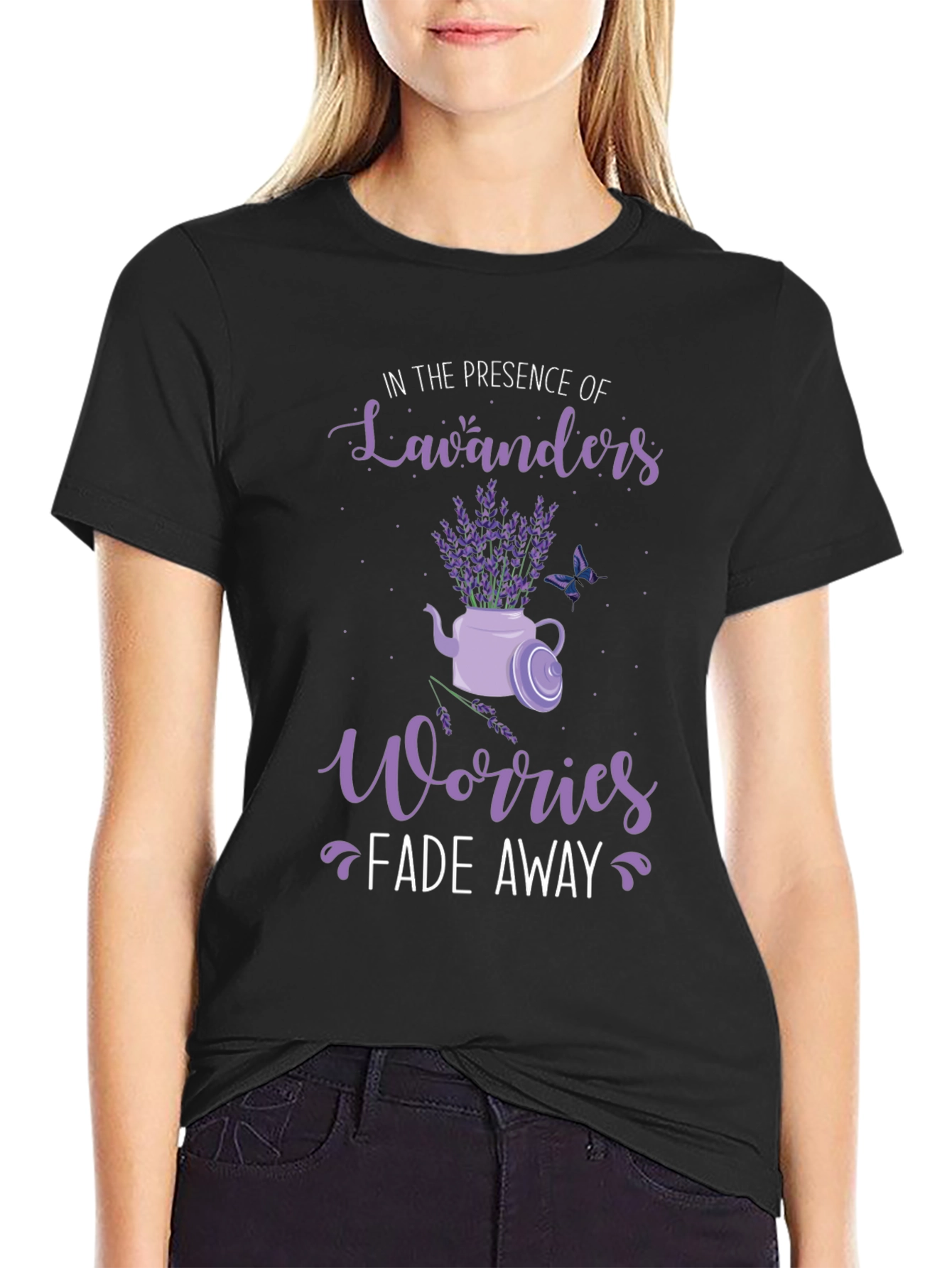 Lavender Lovers Tee: Worries Fade Away