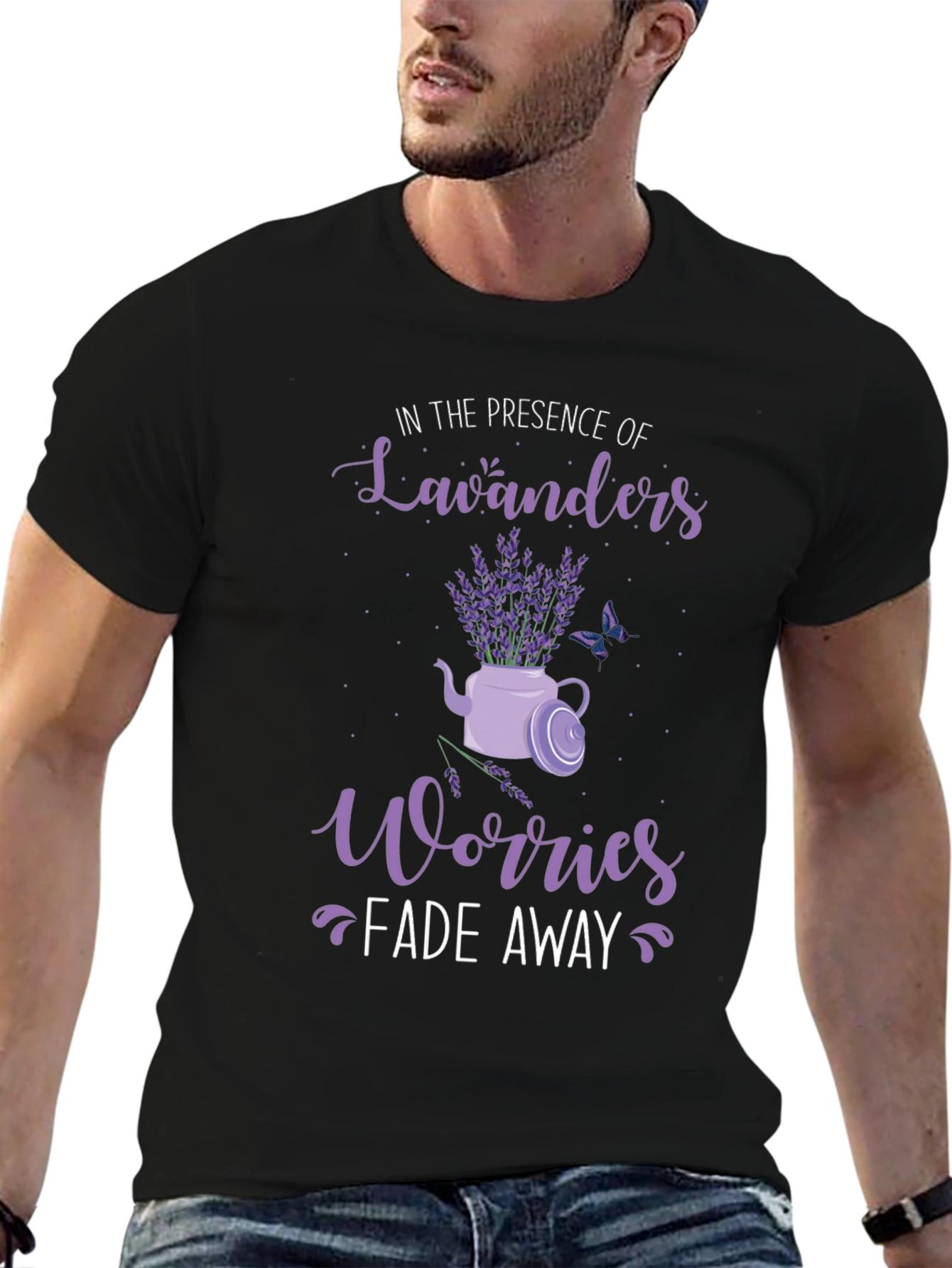 Lavender Lovers Tee: Worries Fade Away