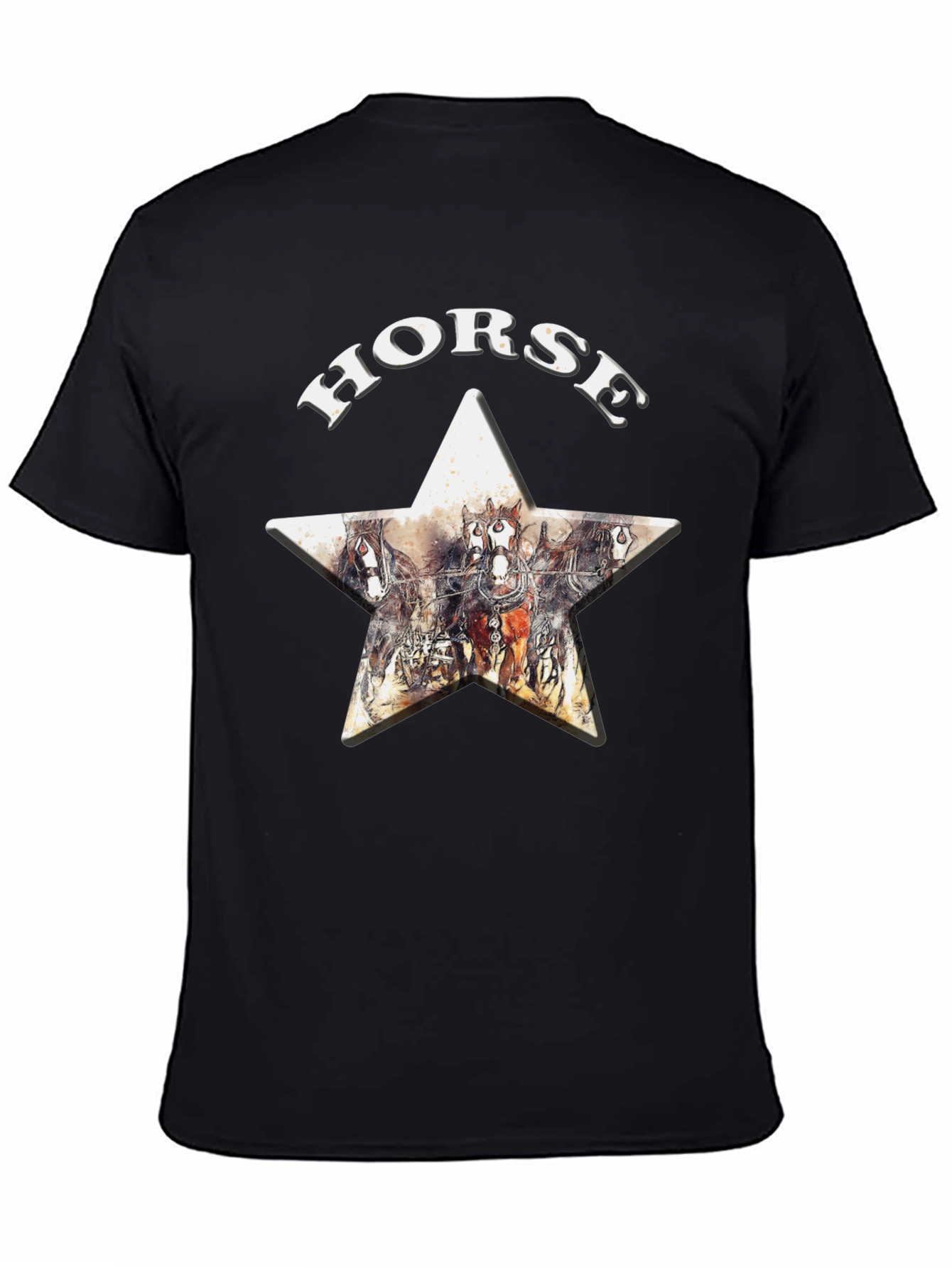 Horse Star Graphic Print T-Shirt