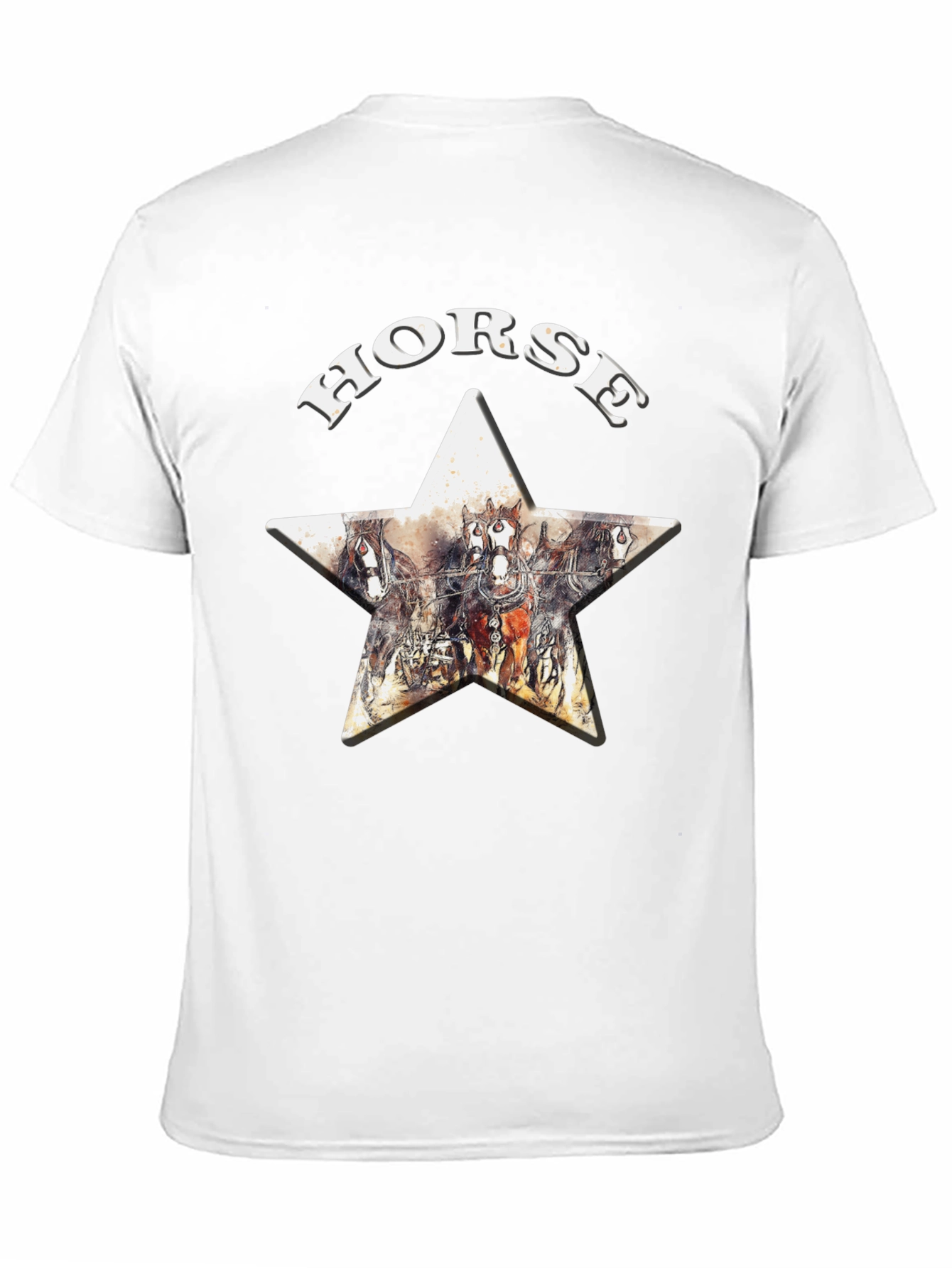 Horse Star Graphic Print T-Shirt