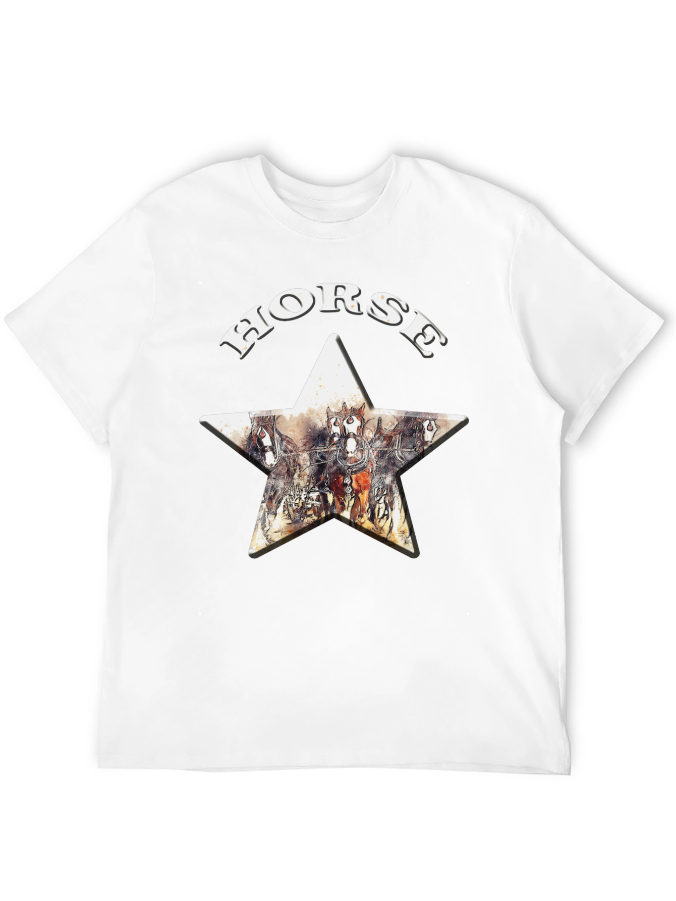 Horse Star Graphic Print T-Shirt