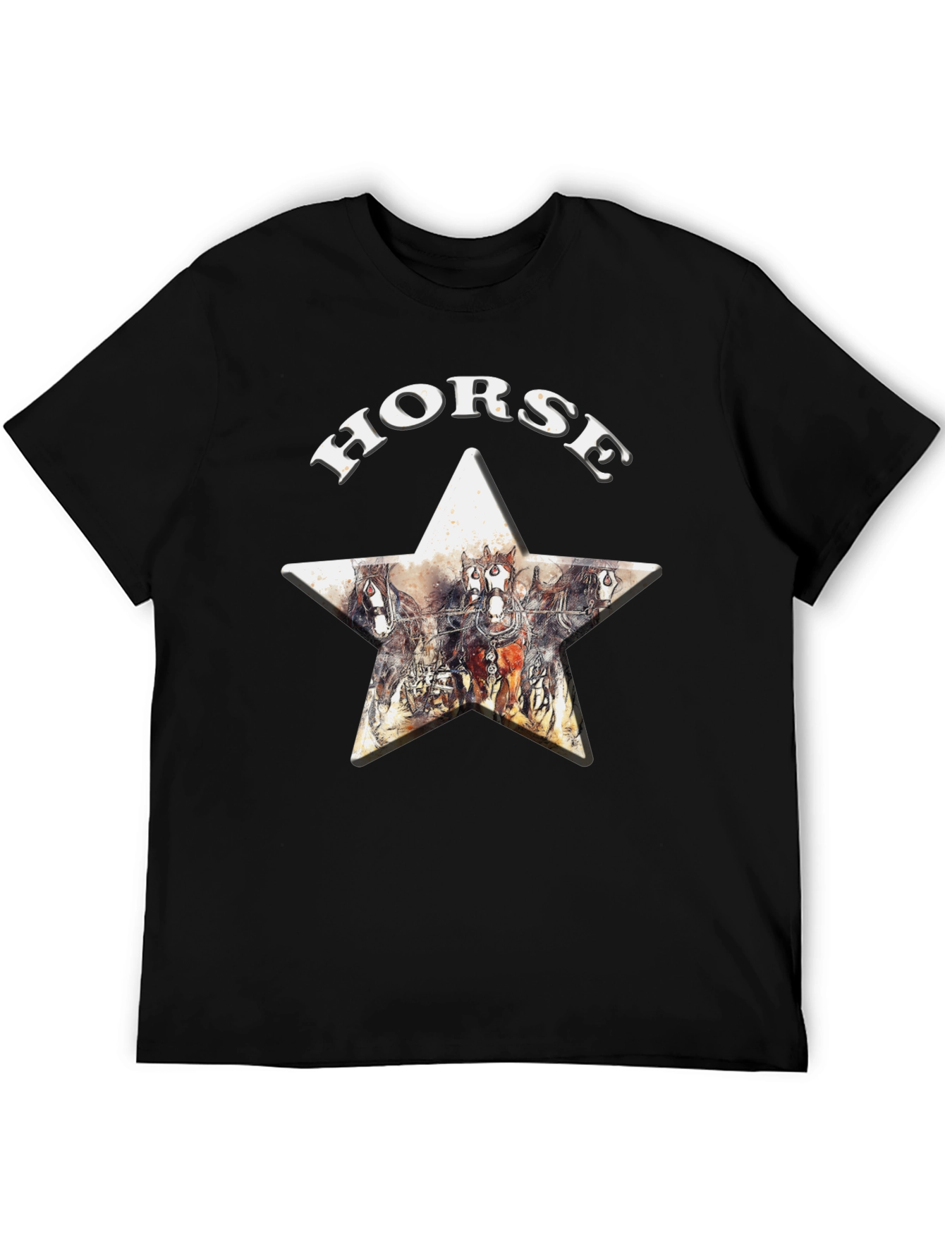 Horse Star Graphic Print T-Shirt