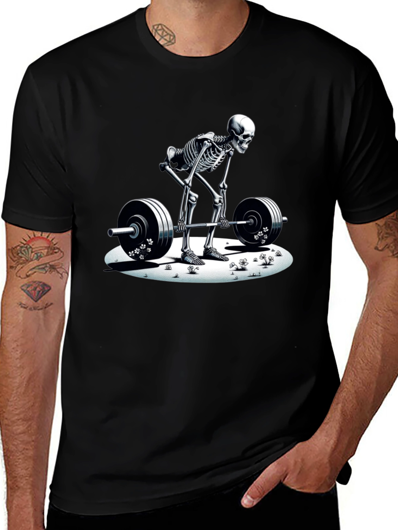 Skeleton Deadlift T-Shirt - Black