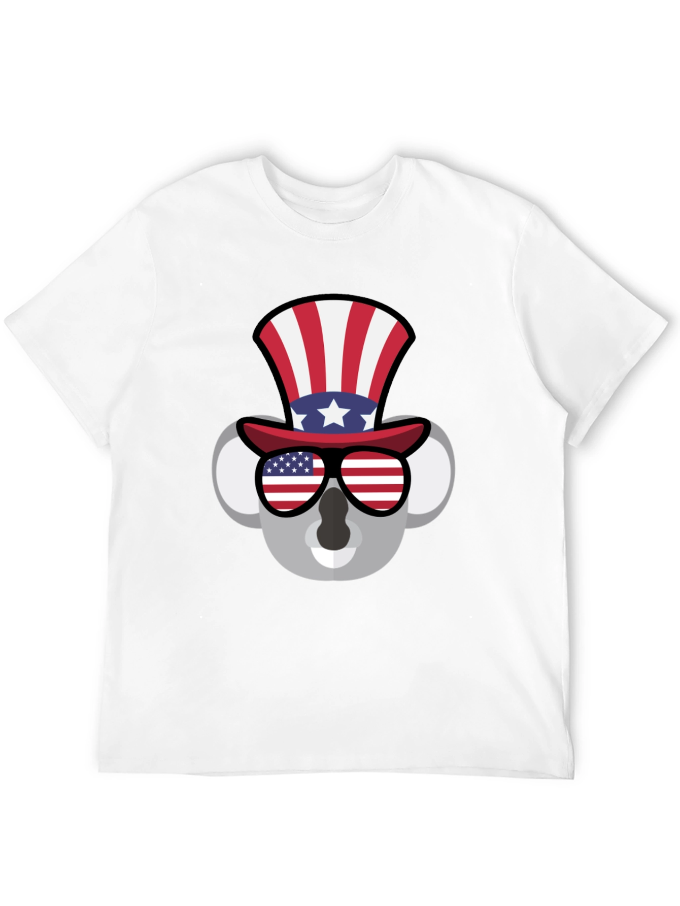 Patriotic Koala T-Shirt - USA Flag Hat & Shades