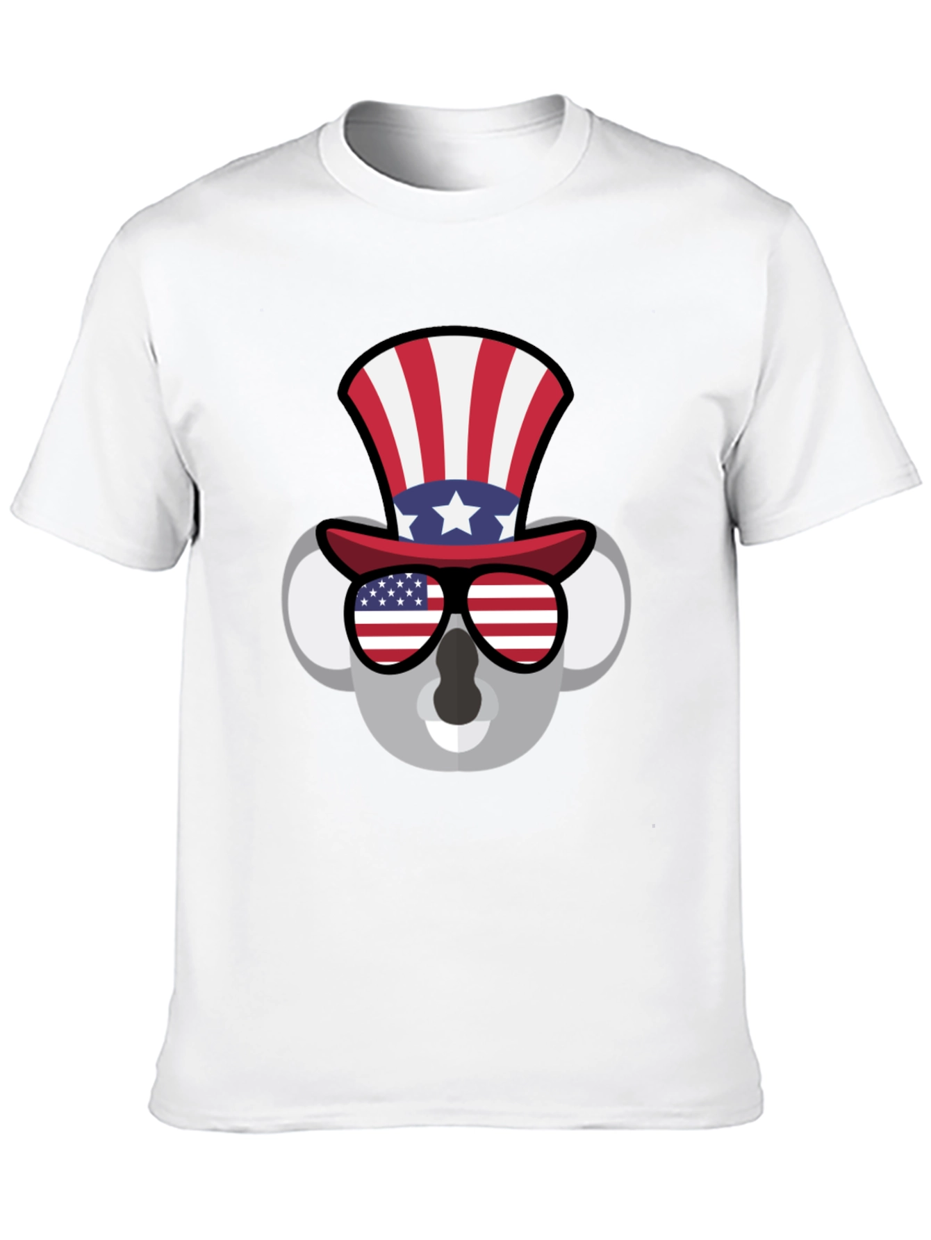 Patriotic Koala T-Shirt - USA Flag Hat & Shades
