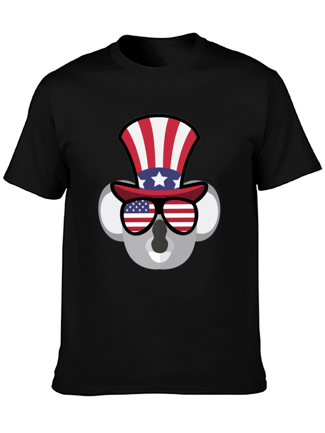 Patriotic Koala T-Shirt - USA Flag Hat & Shades