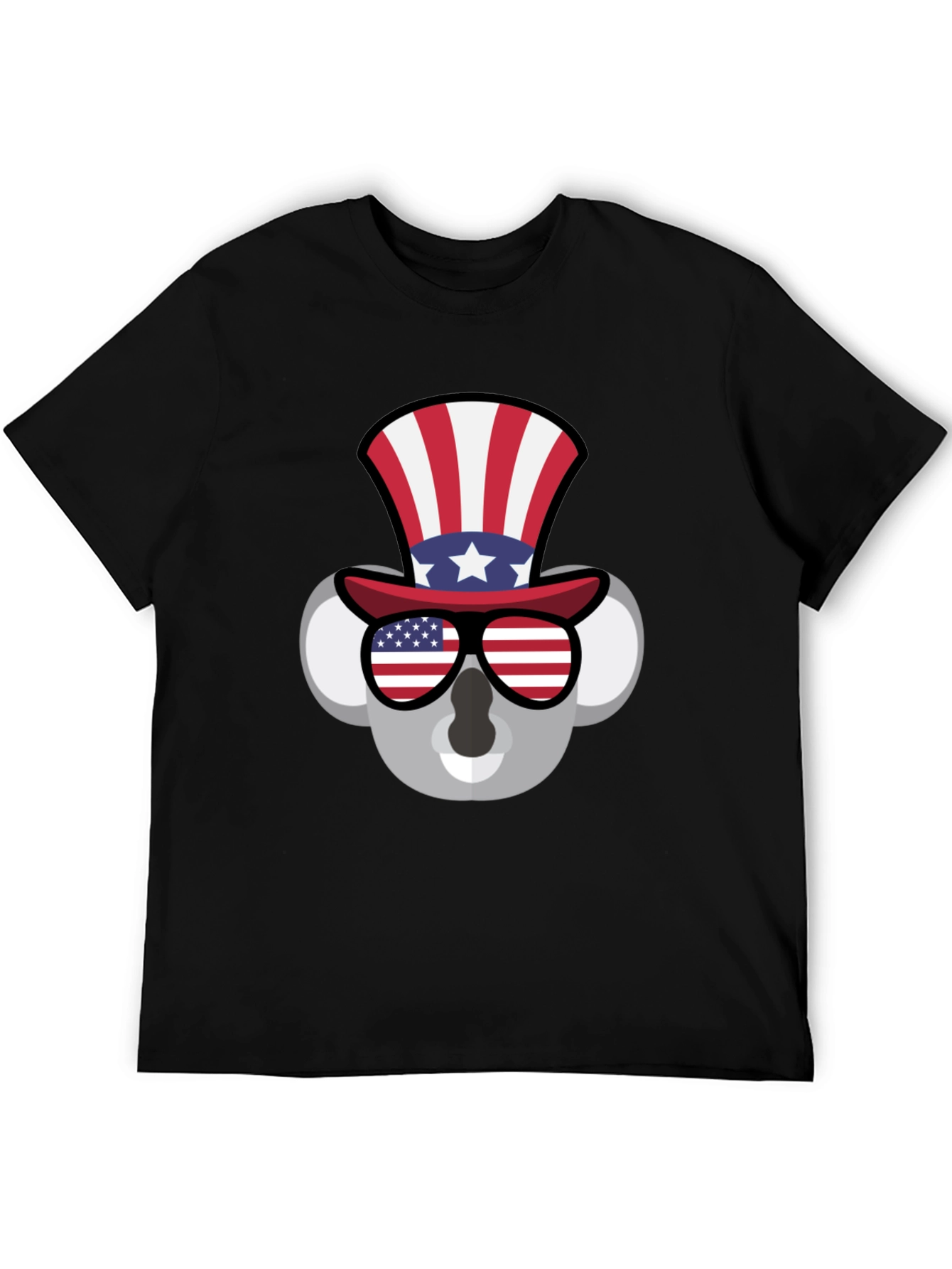 Patriotic Koala T-Shirt - USA Flag Hat & Shades
