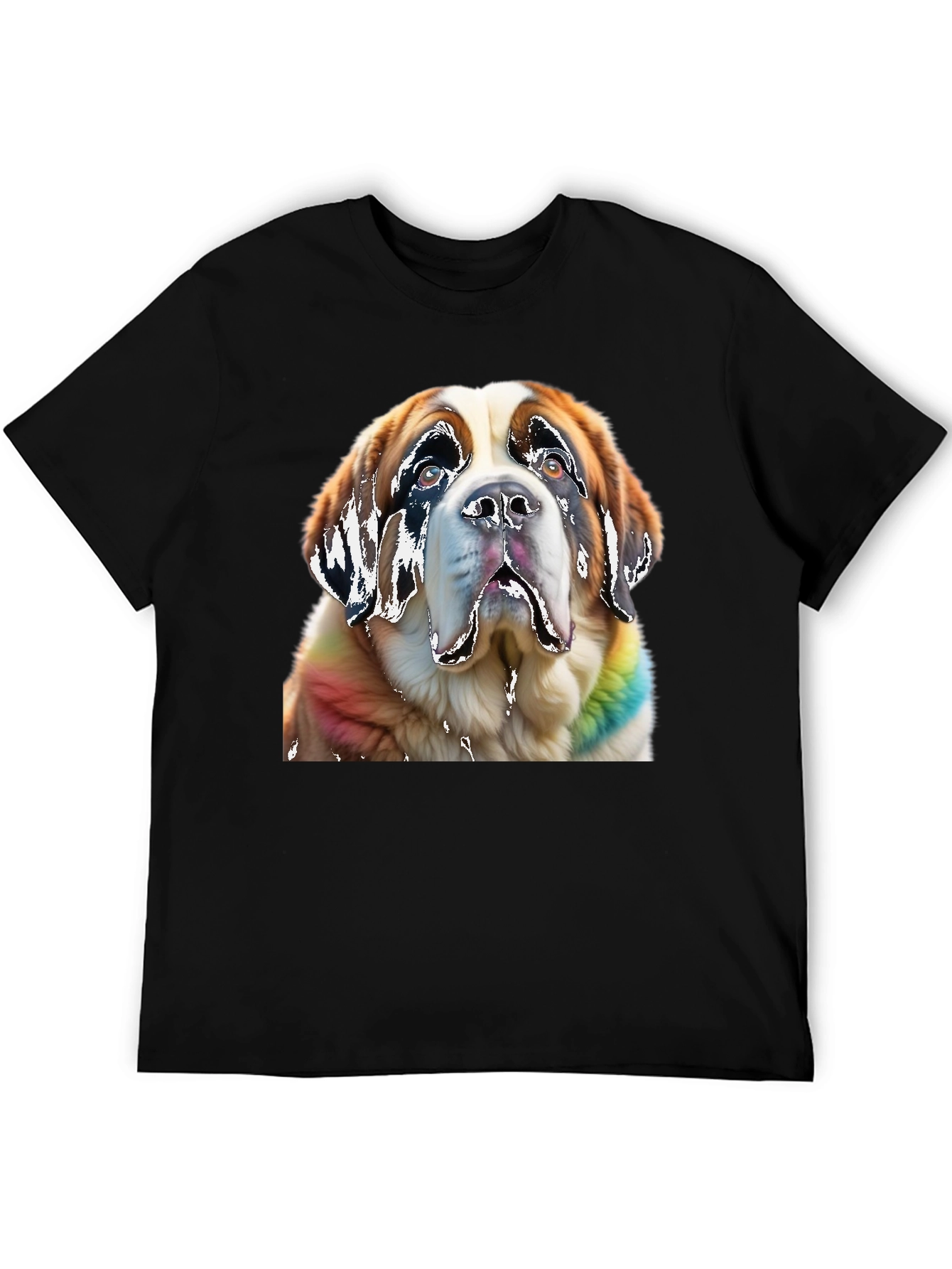 Saint Bernard Dog Rainbow T-Shirt