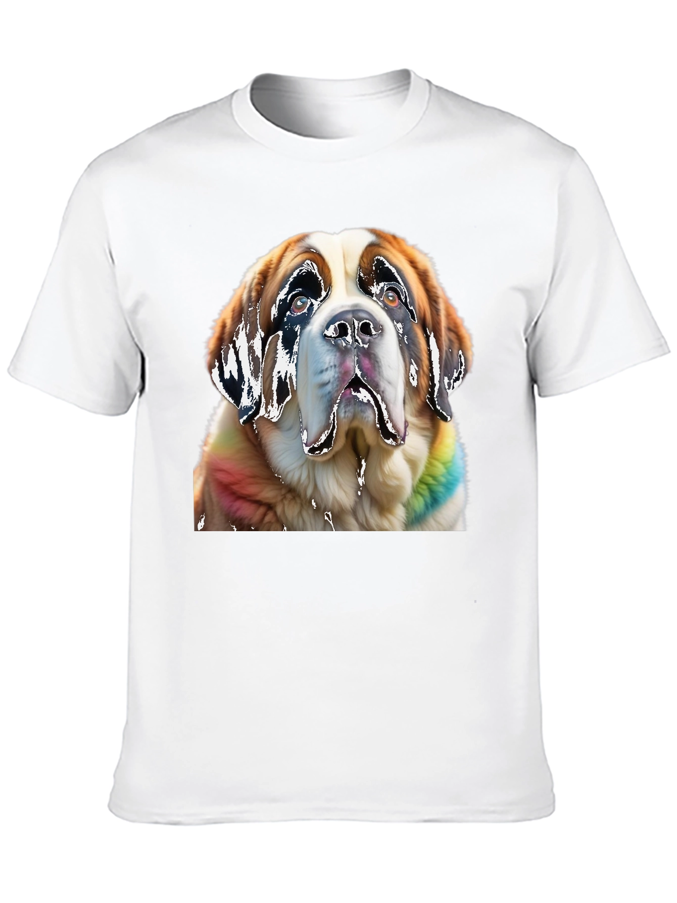 Saint Bernard Dog Rainbow T-Shirt