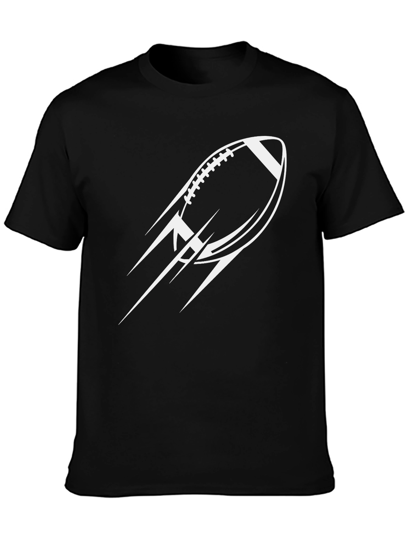 Mens Black Football Graphic Tee