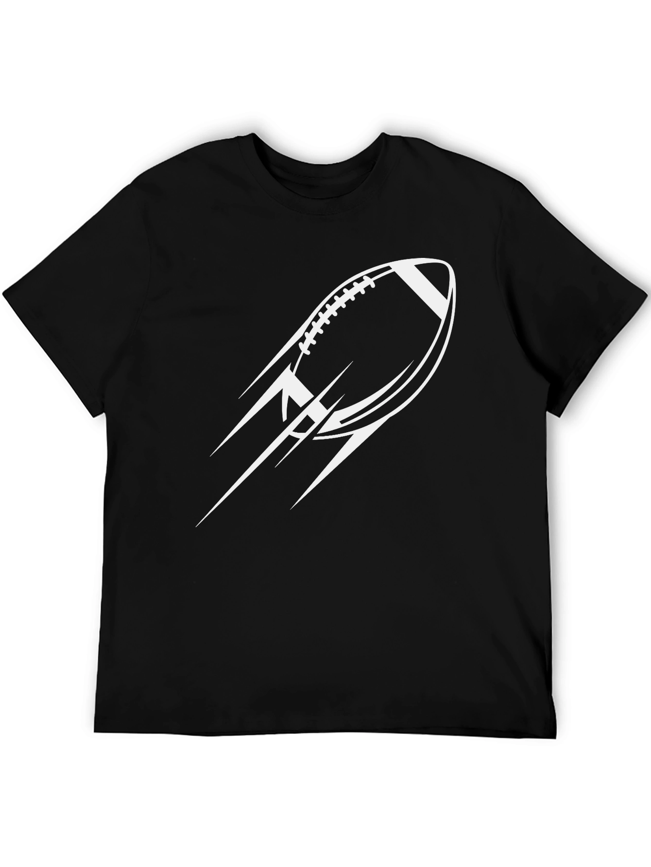 Mens Black Football Graphic Tee