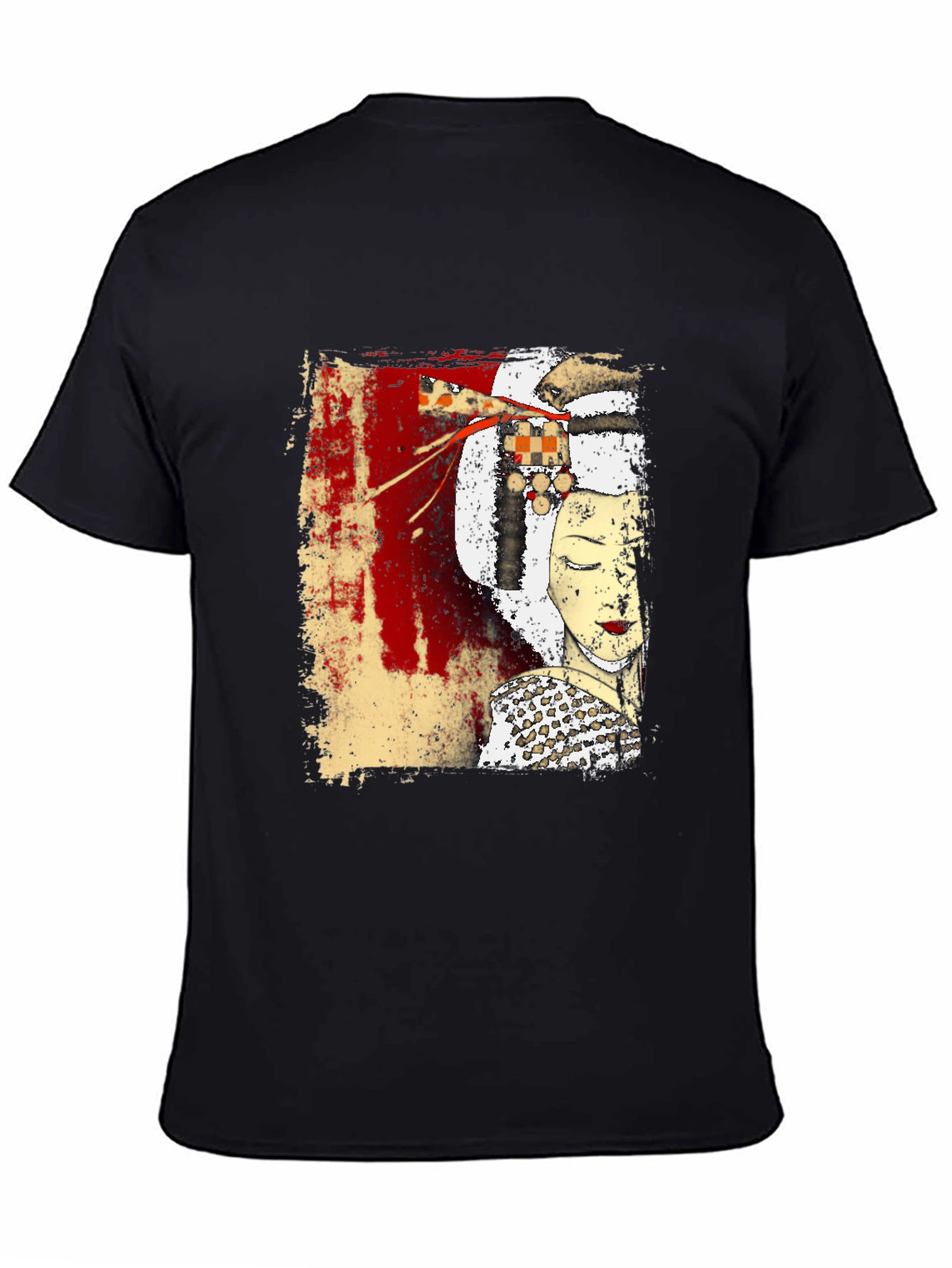 Geisha Art Black T-Shirt