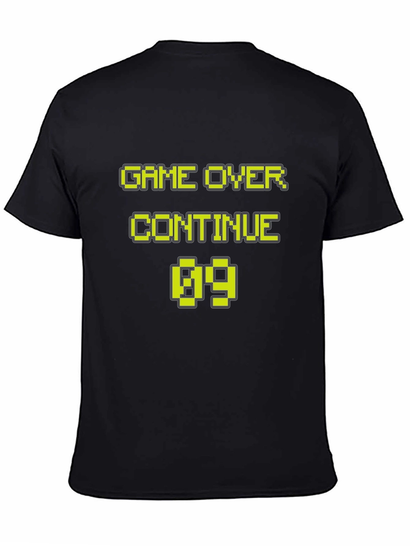 Game Over Continue 69 Pixel Art Black T-Shirt