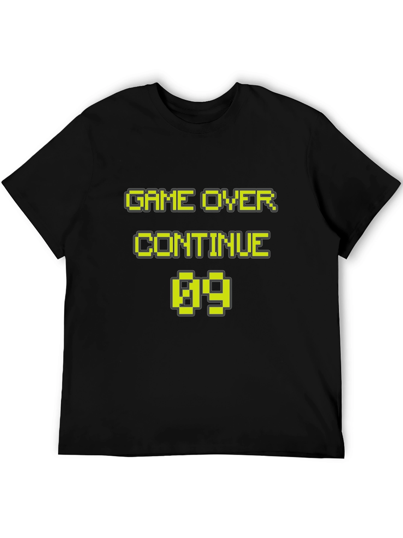 Game Over Continue 69 Pixel Art Black T-Shirt