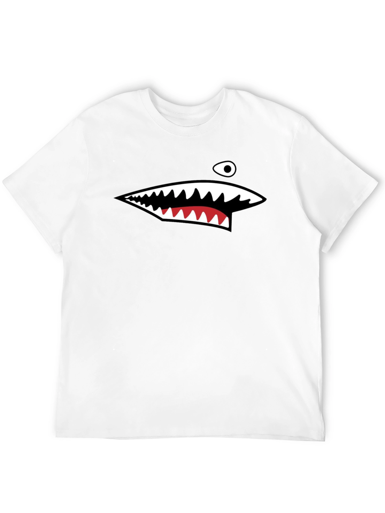 Mens Black Shark Mouth Graphic T-Shirt