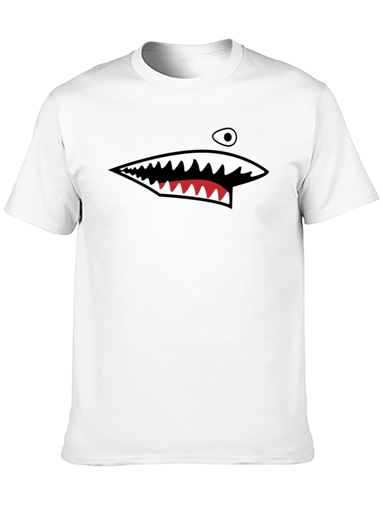 Mens Black Shark Mouth Graphic T-Shirt
