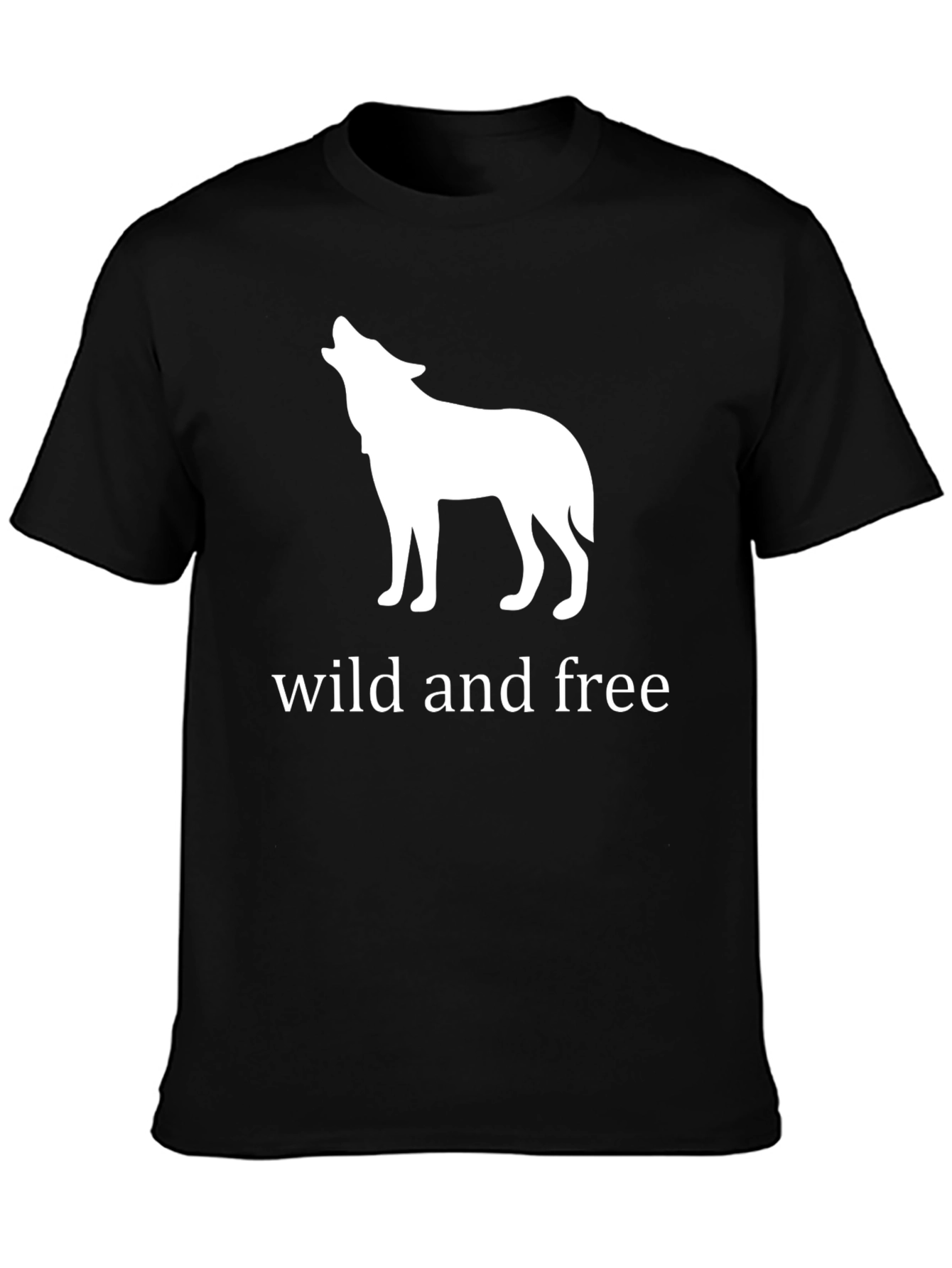 Wild and Free Wolf Graphic Black T-Shirt