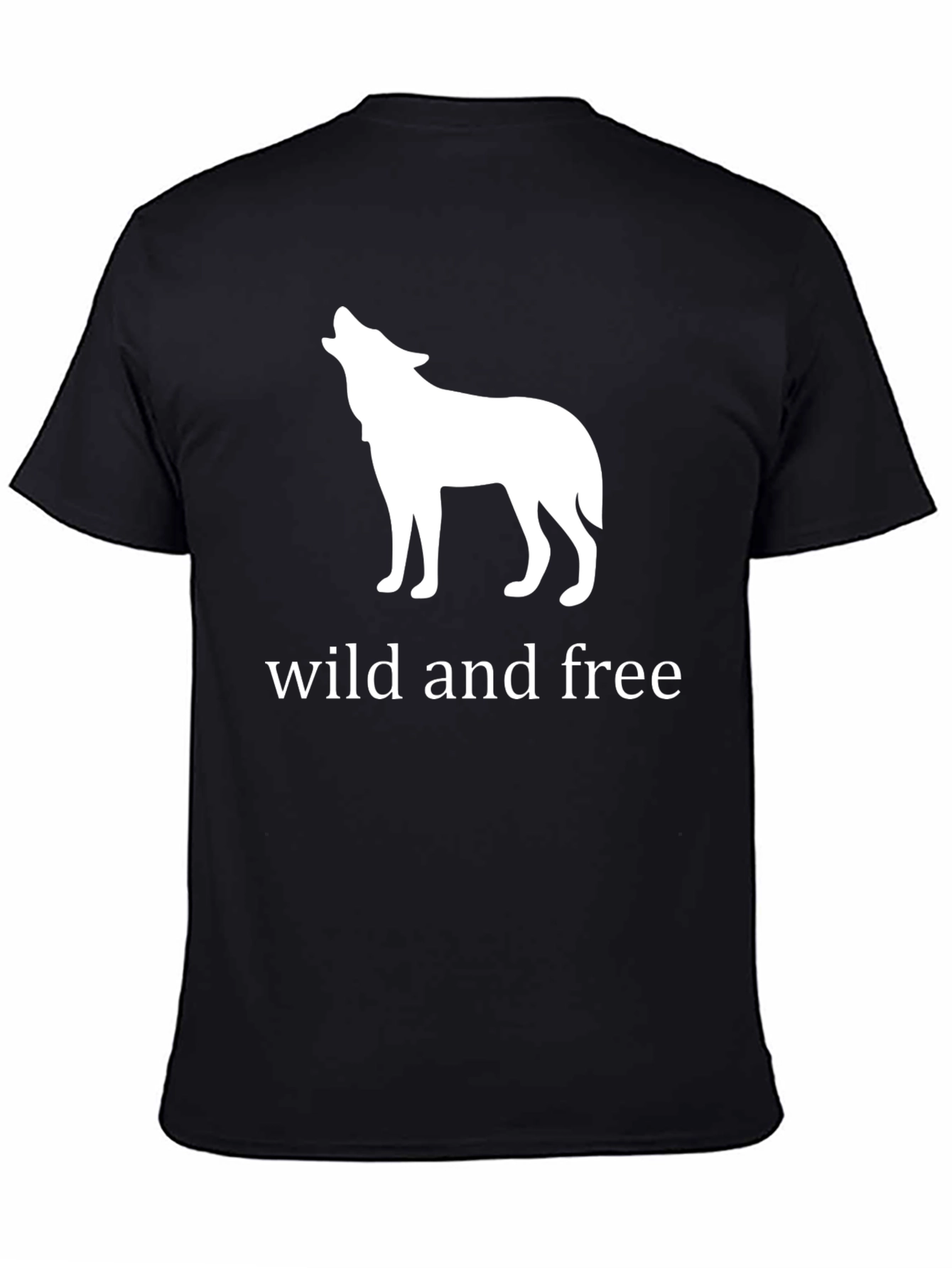 Wild and Free Wolf Graphic Black T-Shirt