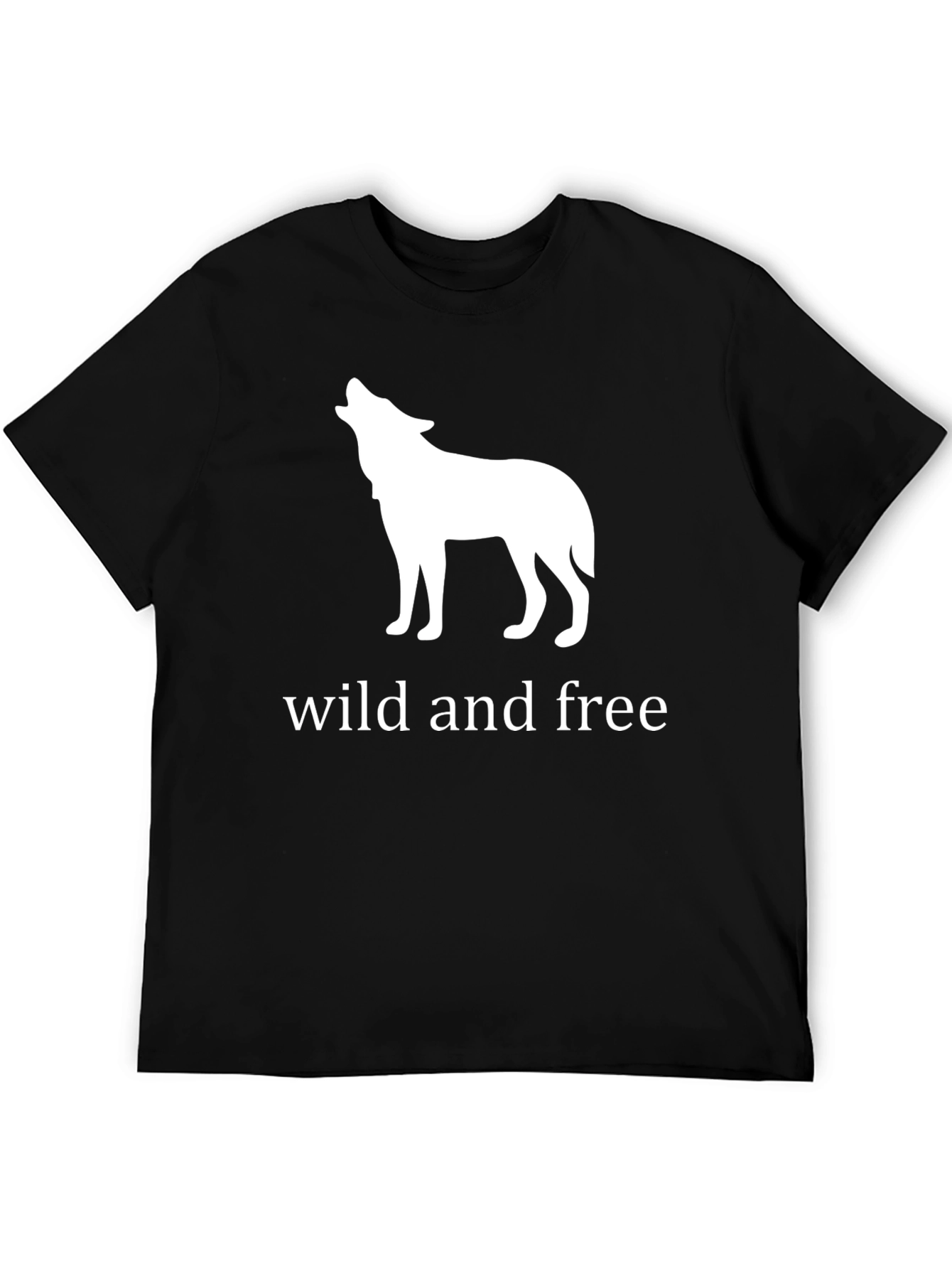Wild and Free Wolf Graphic Black T-Shirt
