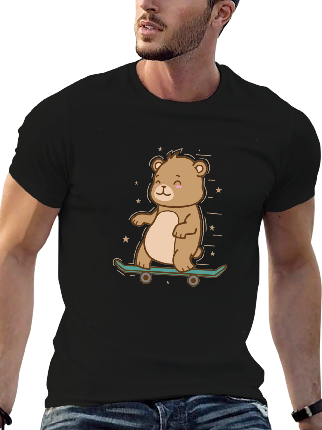 Cool Bear Skateboarder Graphic Tee