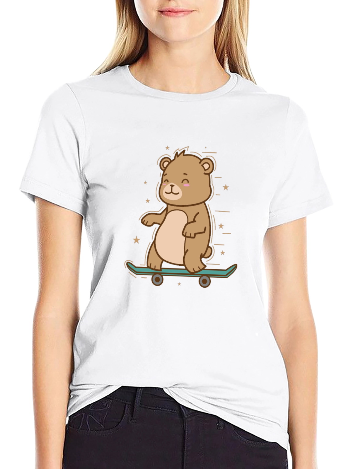 Cool Bear Skateboarder Graphic Tee