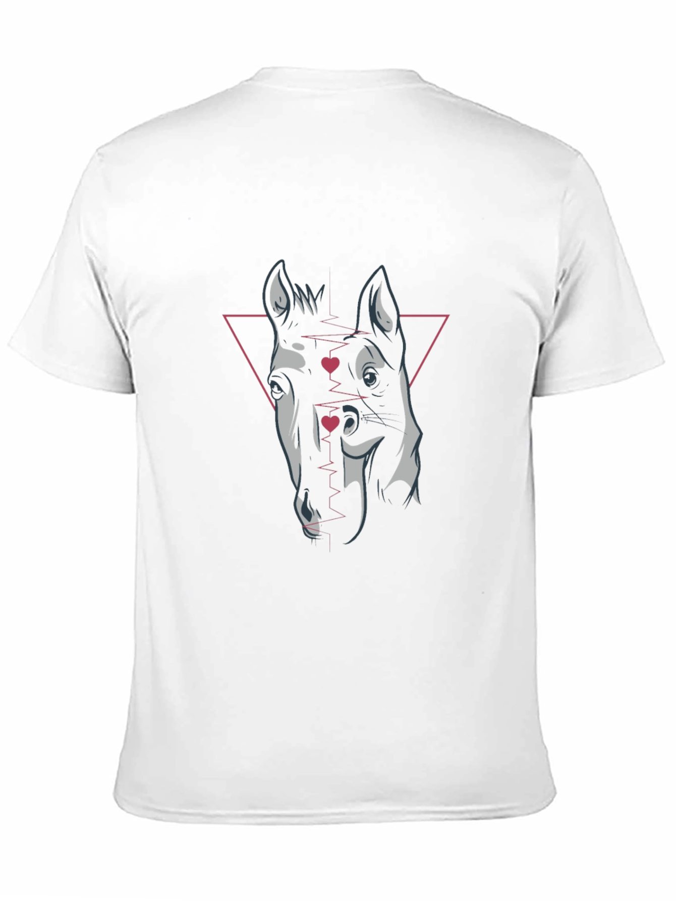 Geometric Horse Graphic Tee - Black Cotton