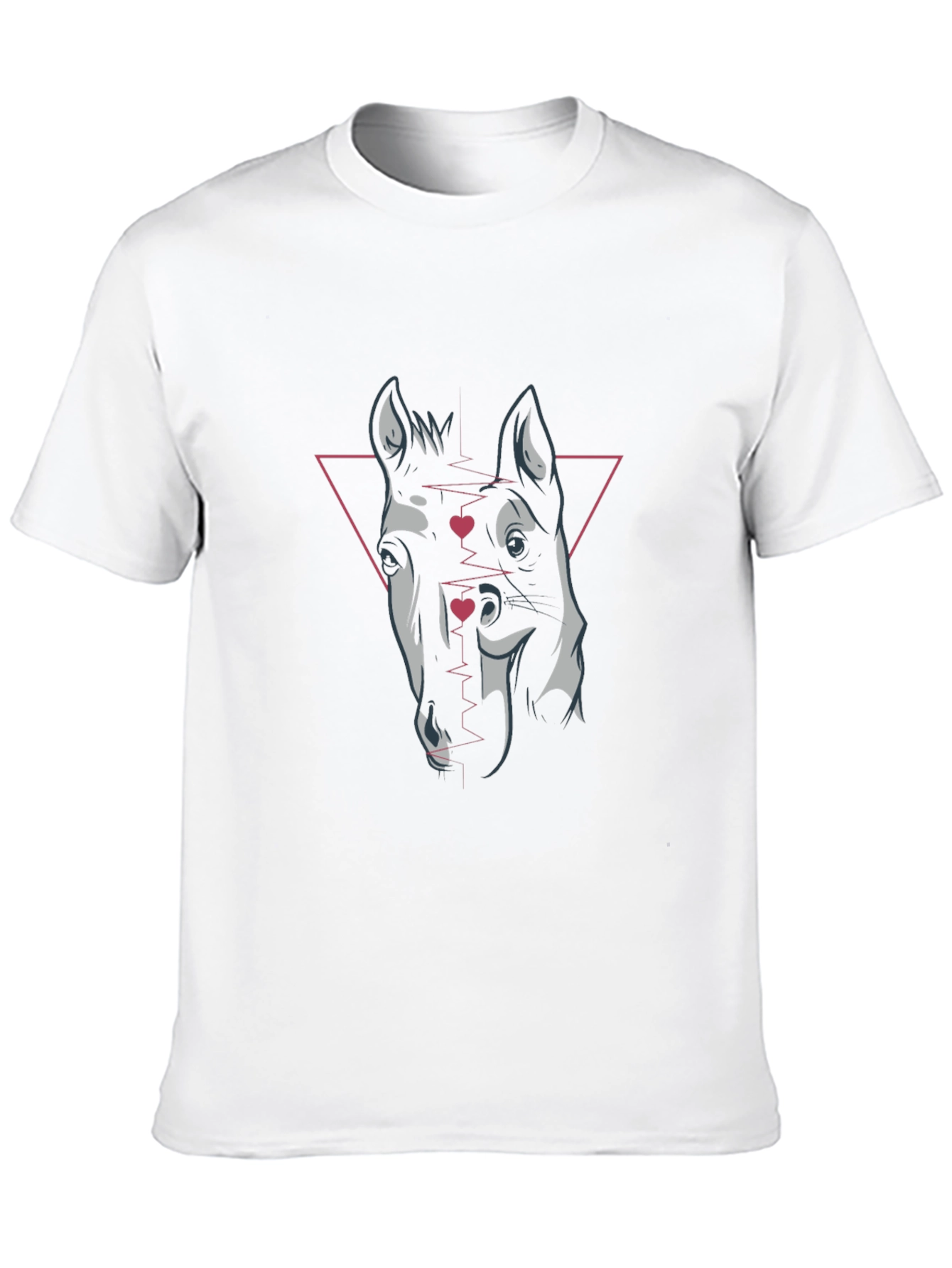 Geometric Horse Graphic Tee - Black Cotton