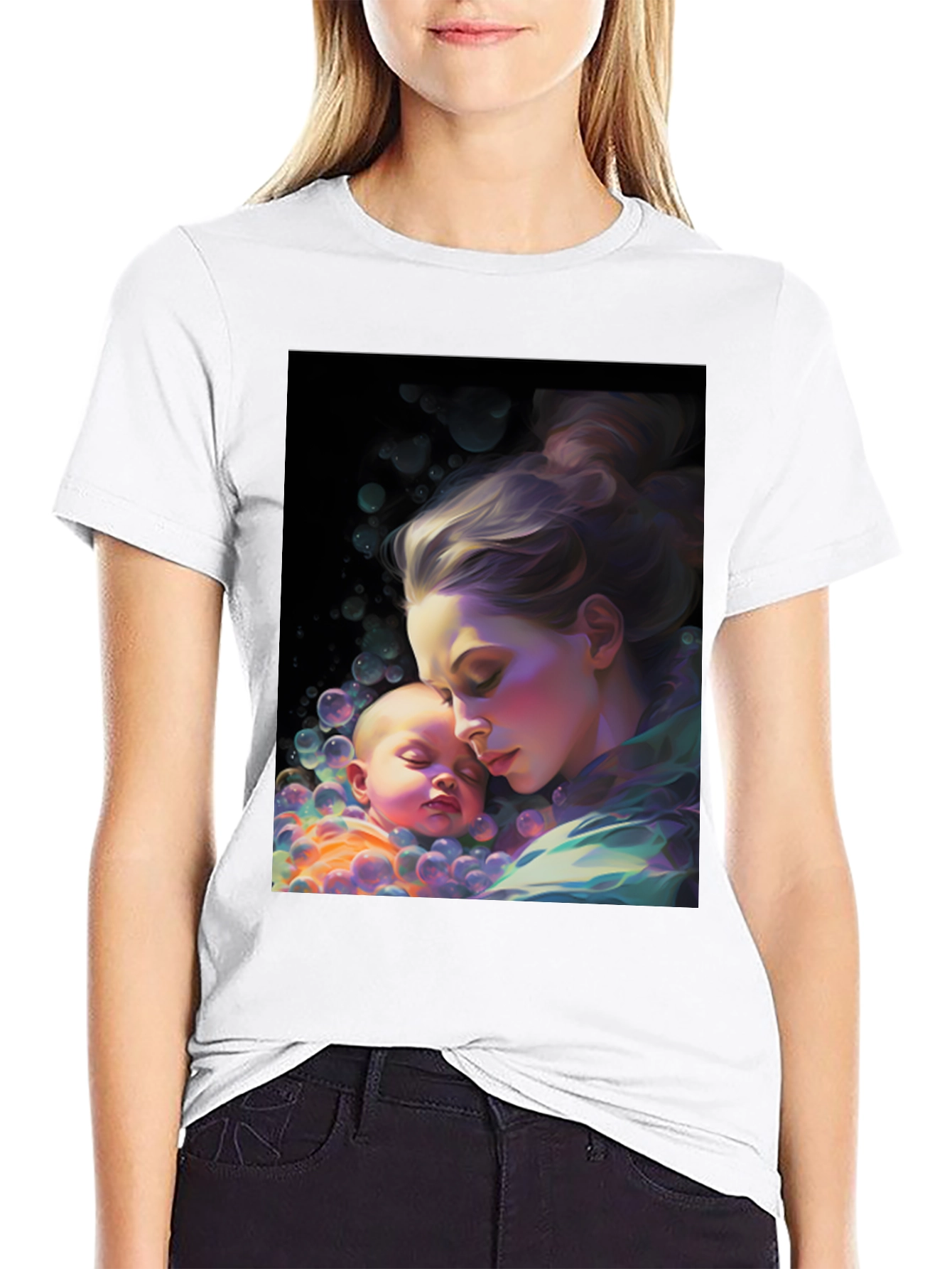 Artistic Mother & Baby Graphic Tee