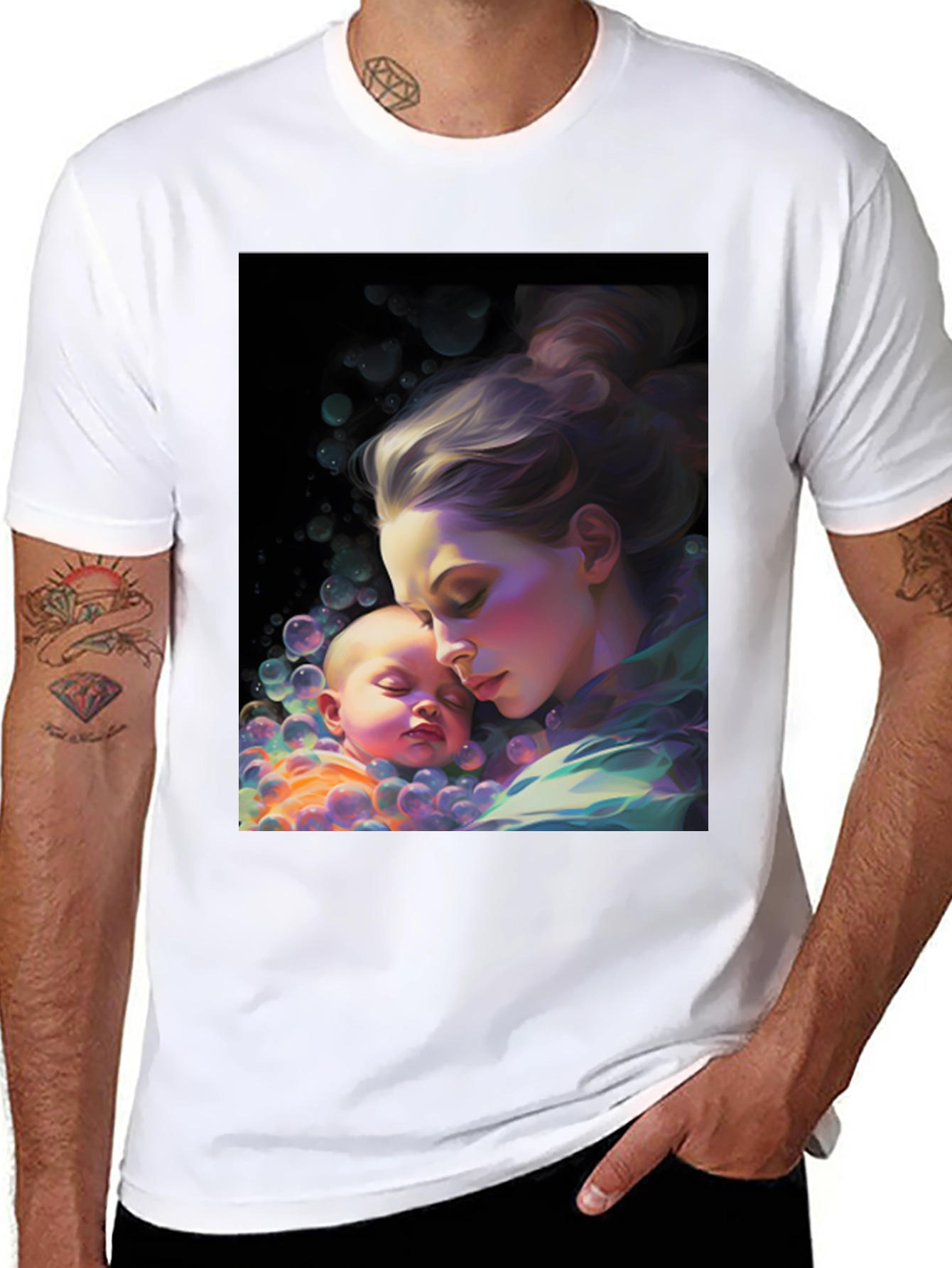 Artistic Mother & Baby Graphic Tee