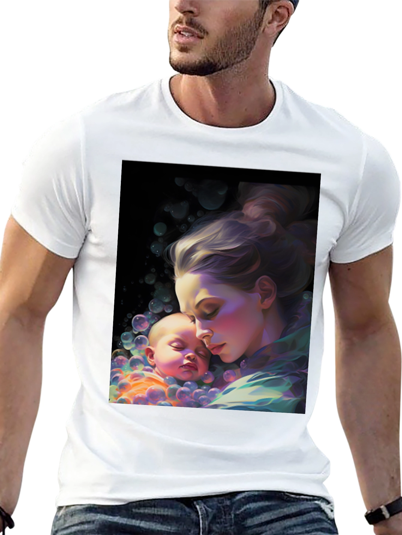 Artistic Mother & Baby Graphic Tee