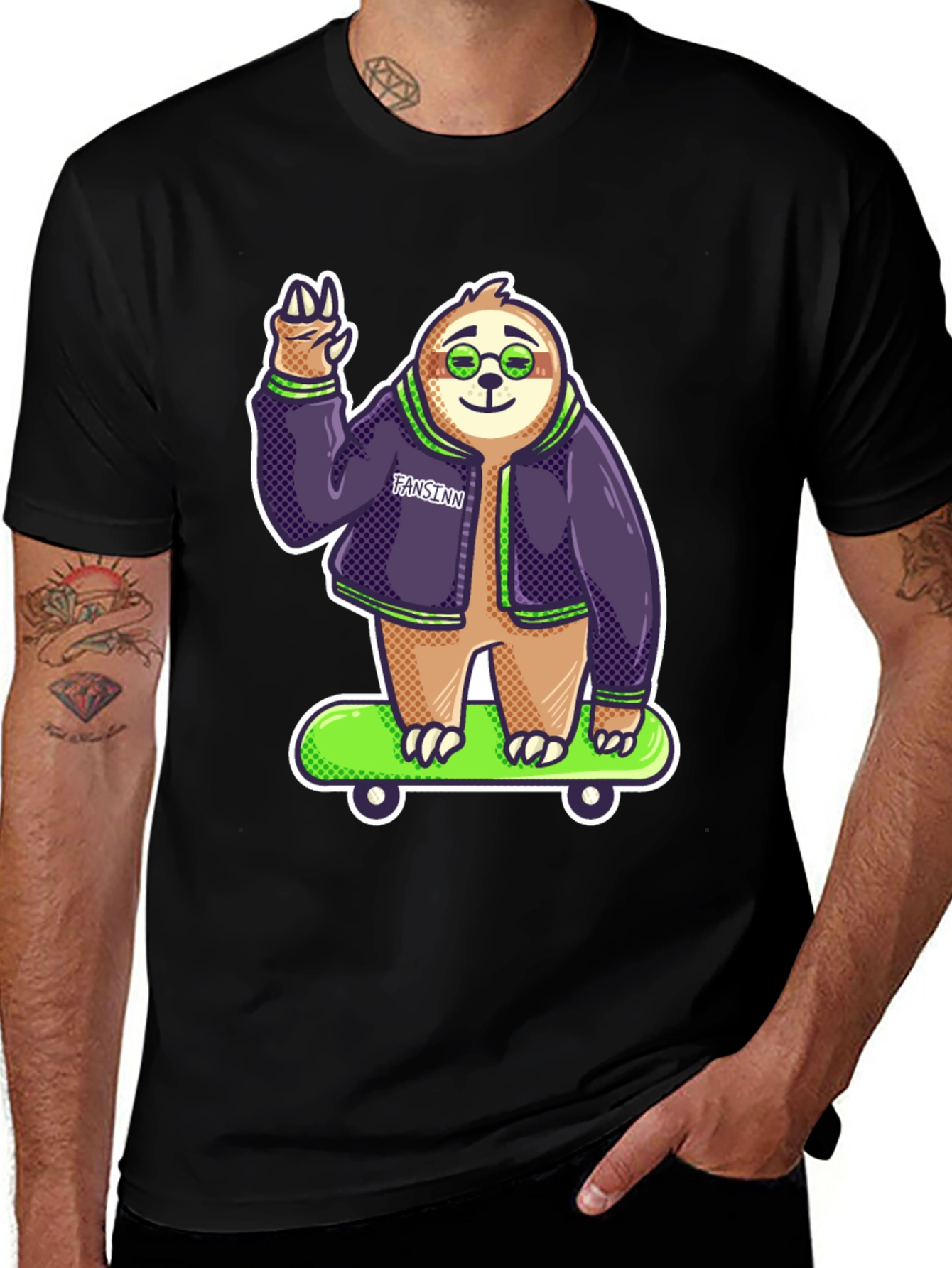Cool Sloth Skateboard T-Shirt