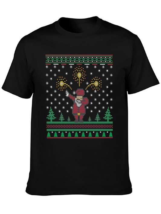 Festive Dabbing Santa Ugly Christmas Sweater T-Shirt