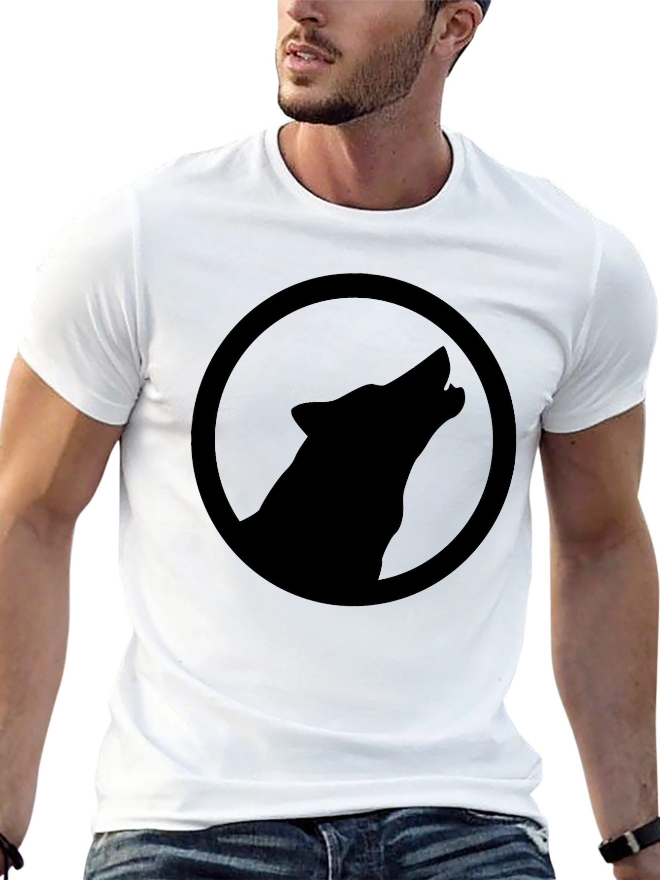 Black Wolf Howl Graphic T-Shirt