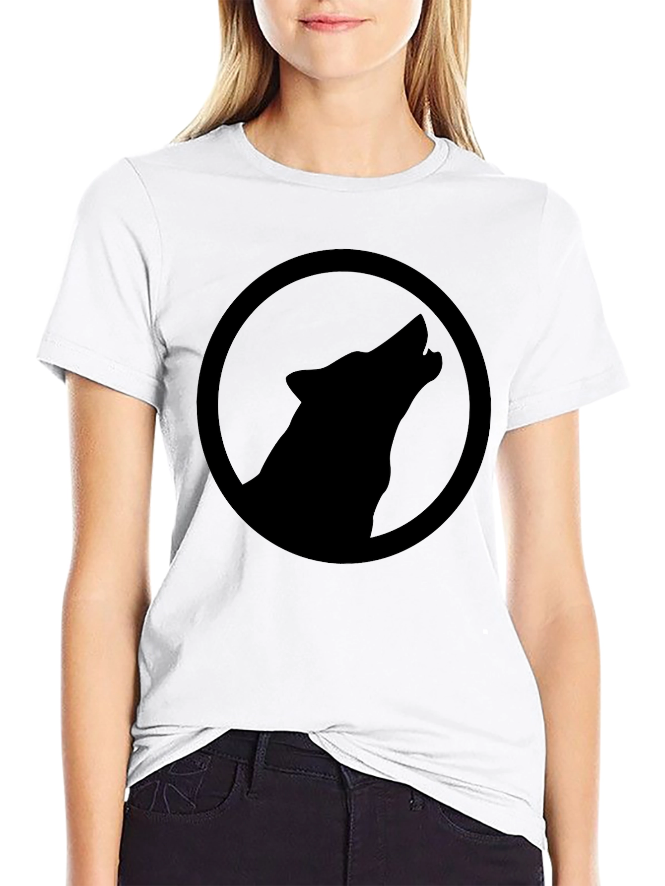 Black Wolf Howl Graphic T-Shirt