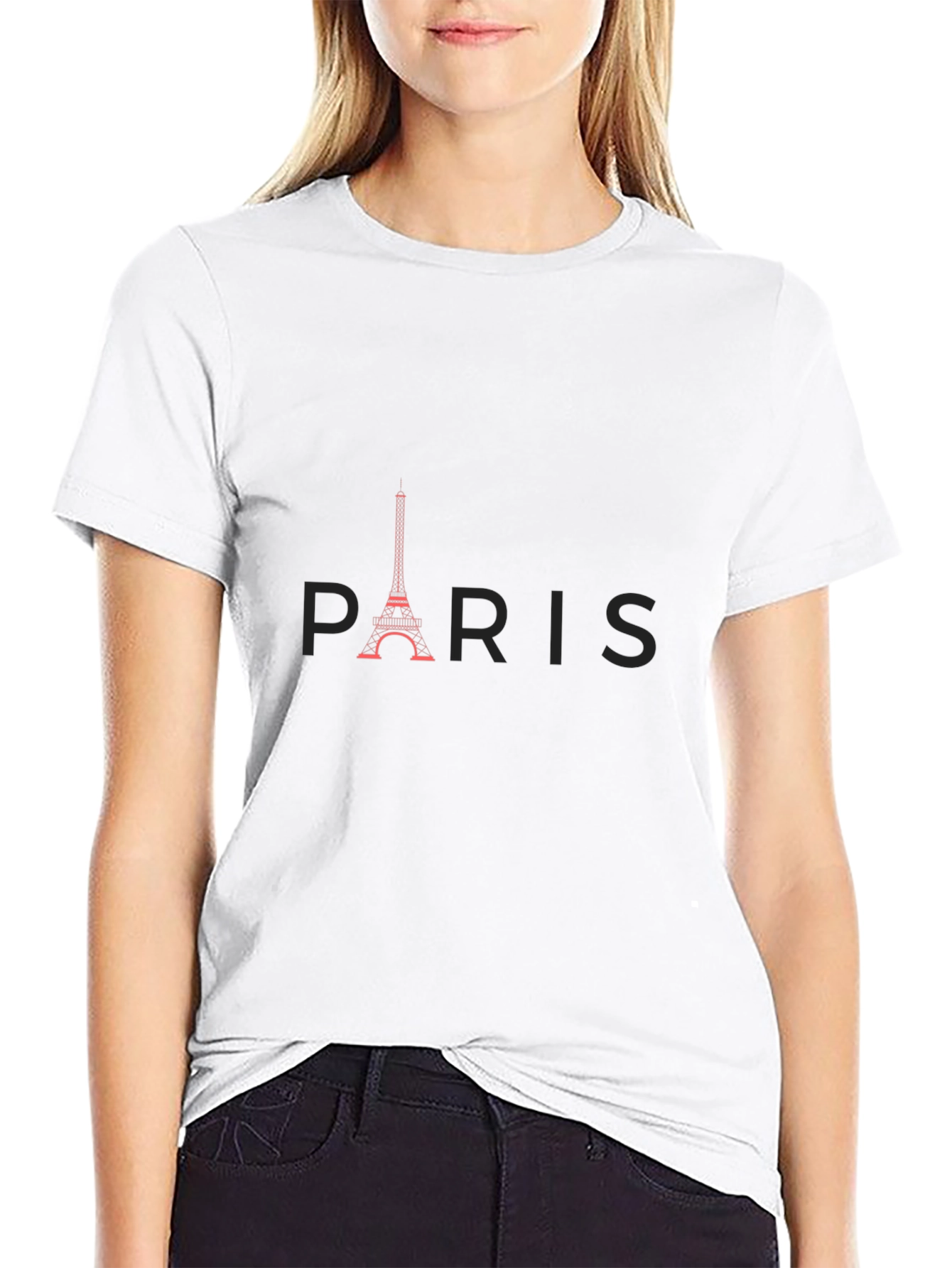 Paris Eiffel Tower Graphic Tee - Black