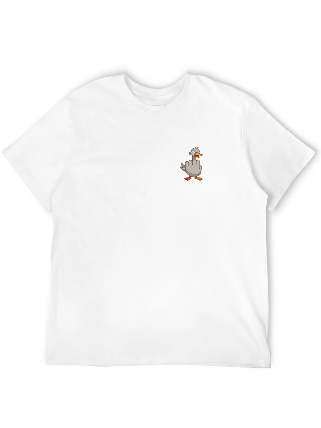 Black Graphic Tee - Duck Giving the Finger