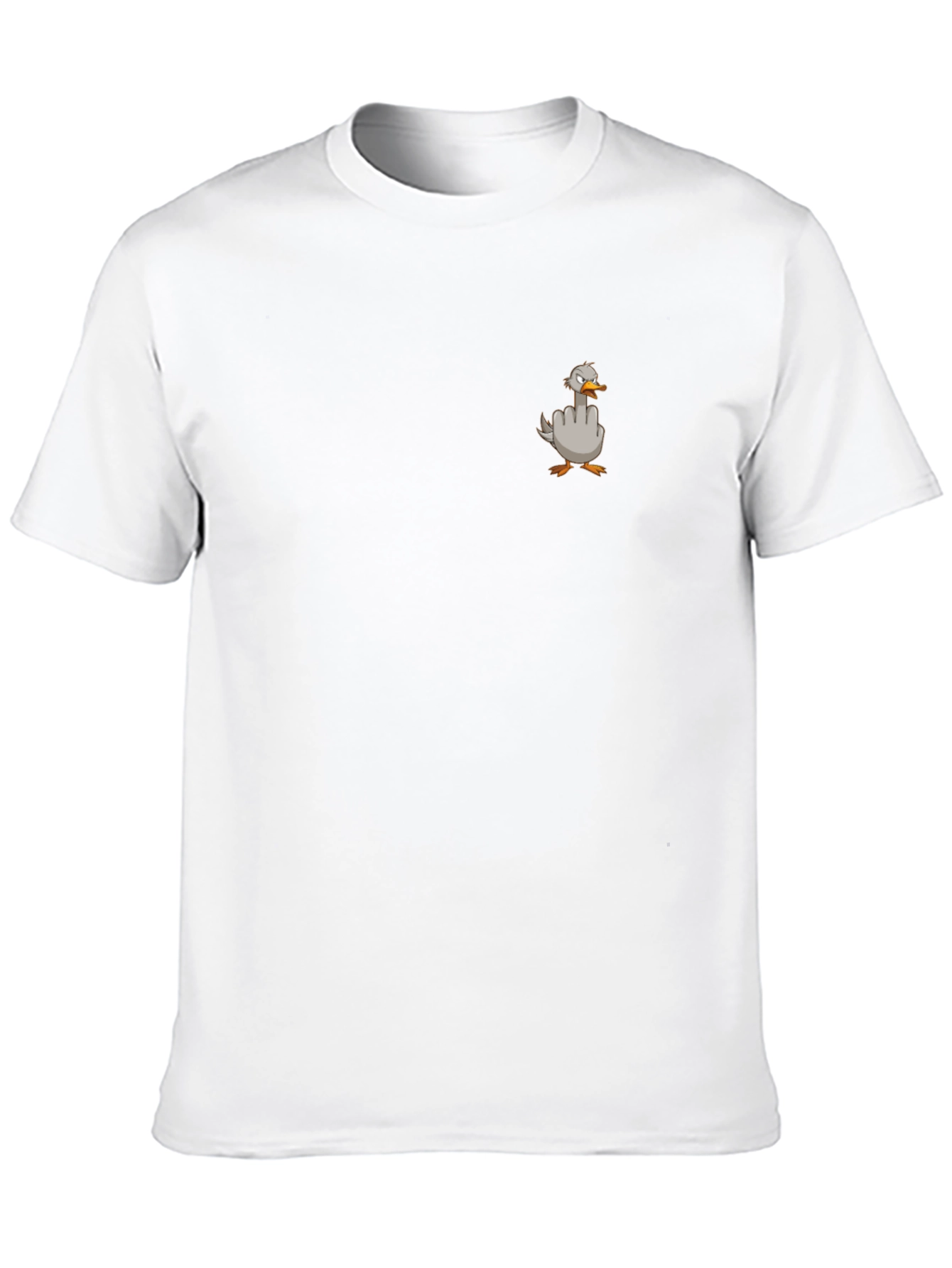 Black Graphic Tee - Duck Giving the Finger