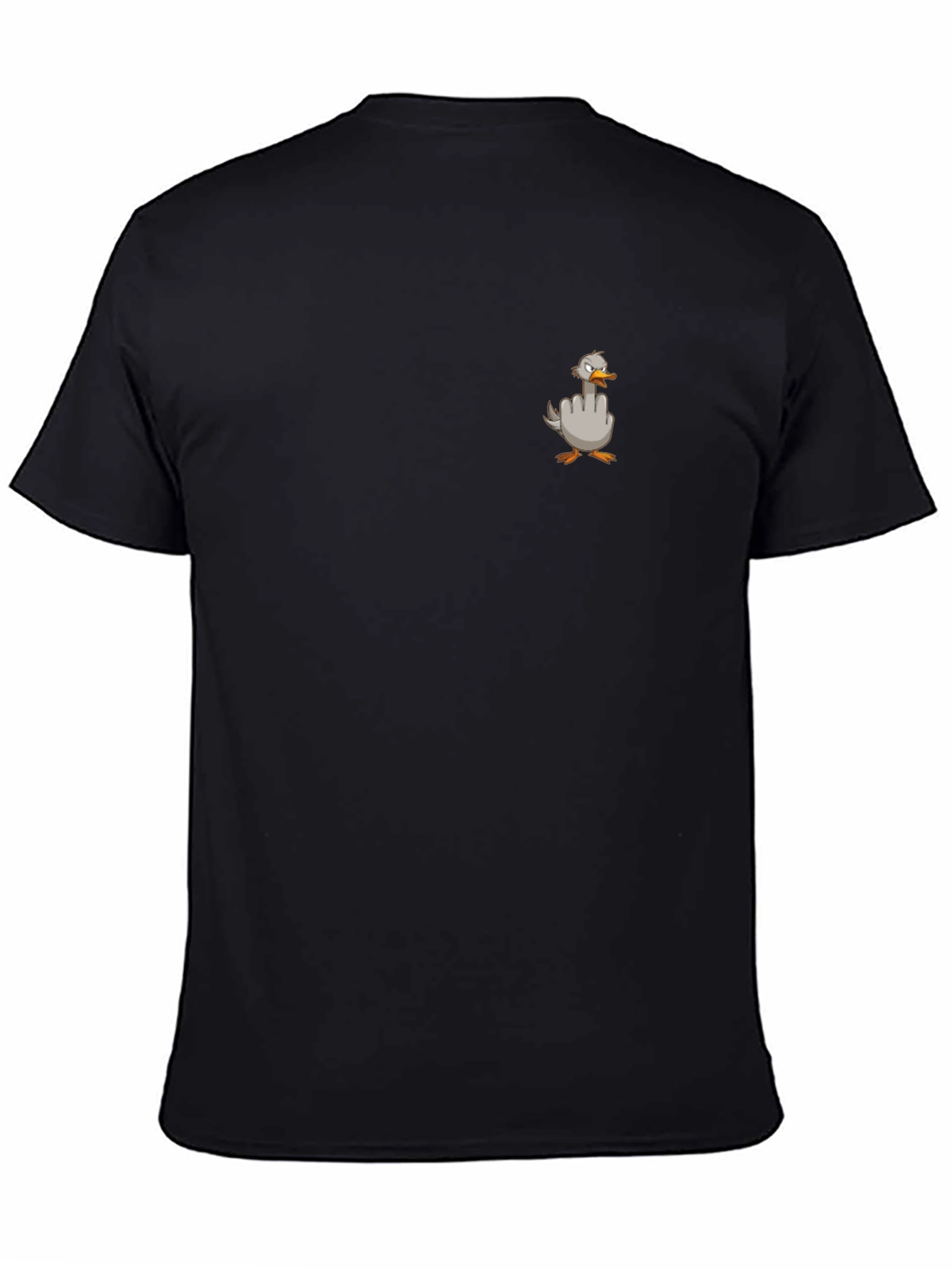 Black Graphic Tee - Duck Giving the Finger