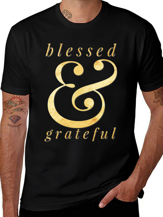 Blessed & Grateful Graphic Tee - Stylish Black T-Shirt