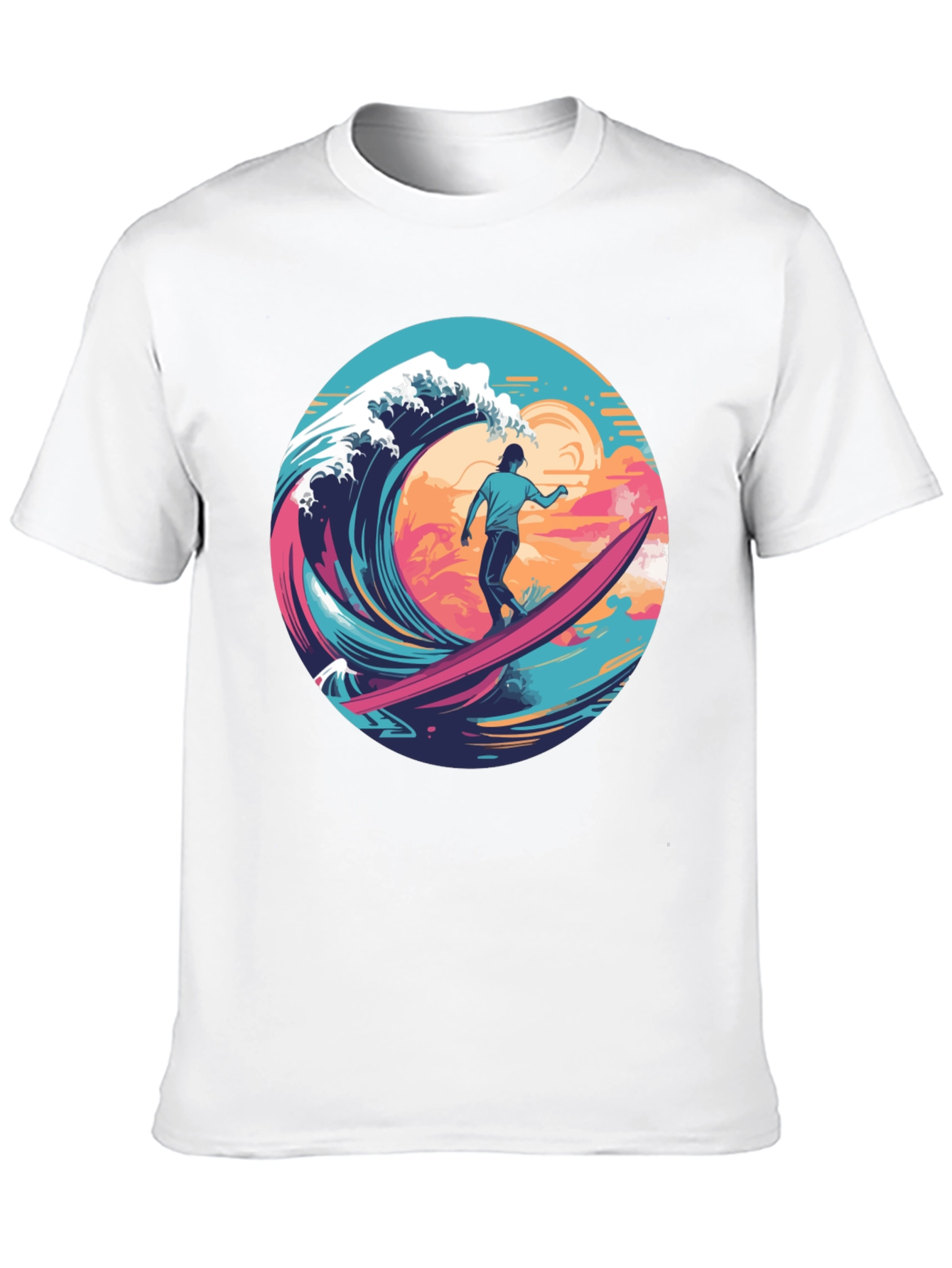 Surfer Wave Graphic T-Shirt - Ride the Tide