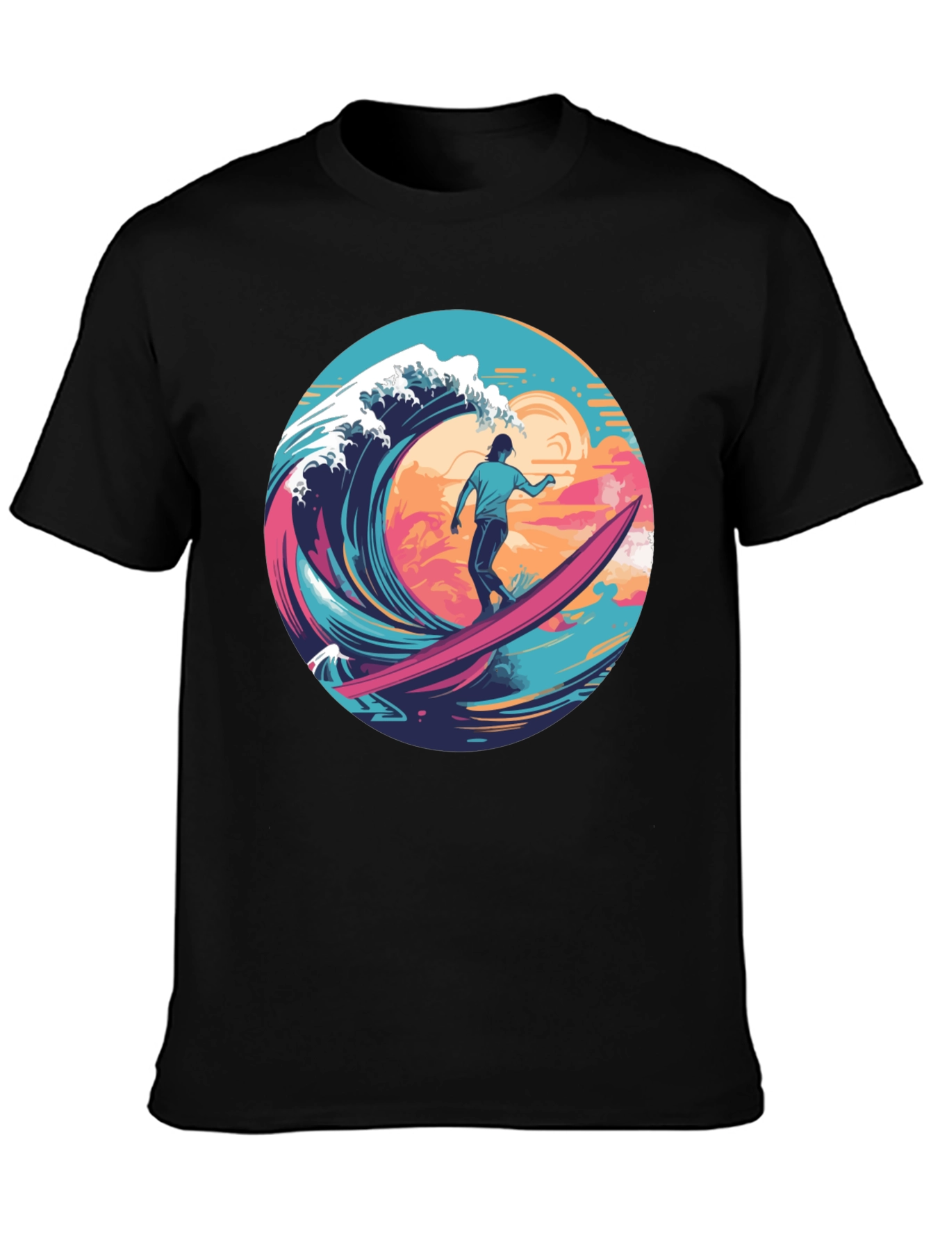 Surfer Wave Graphic T-Shirt - Ride the Tide
