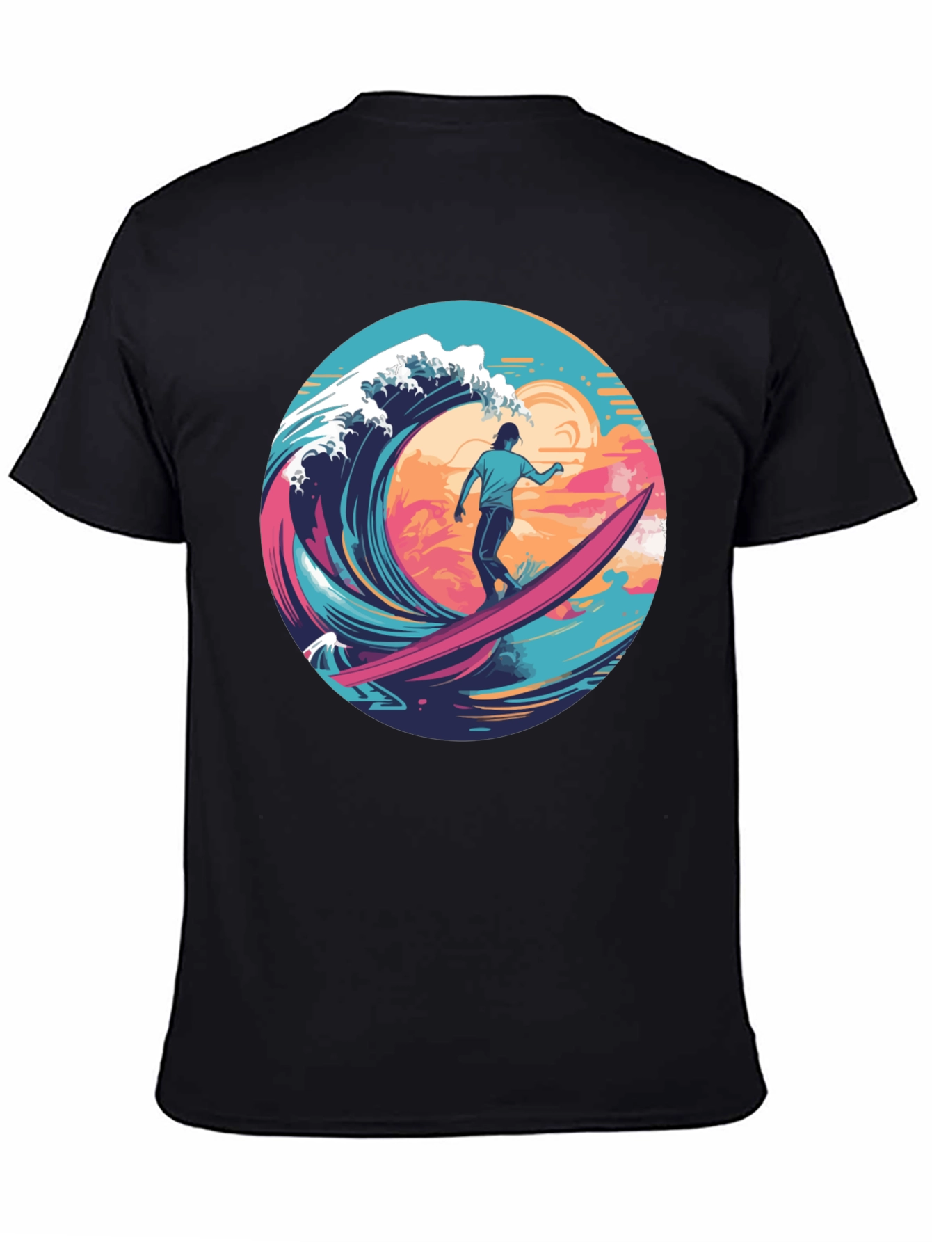 Surfer Wave Graphic T-Shirt - Ride the Tide