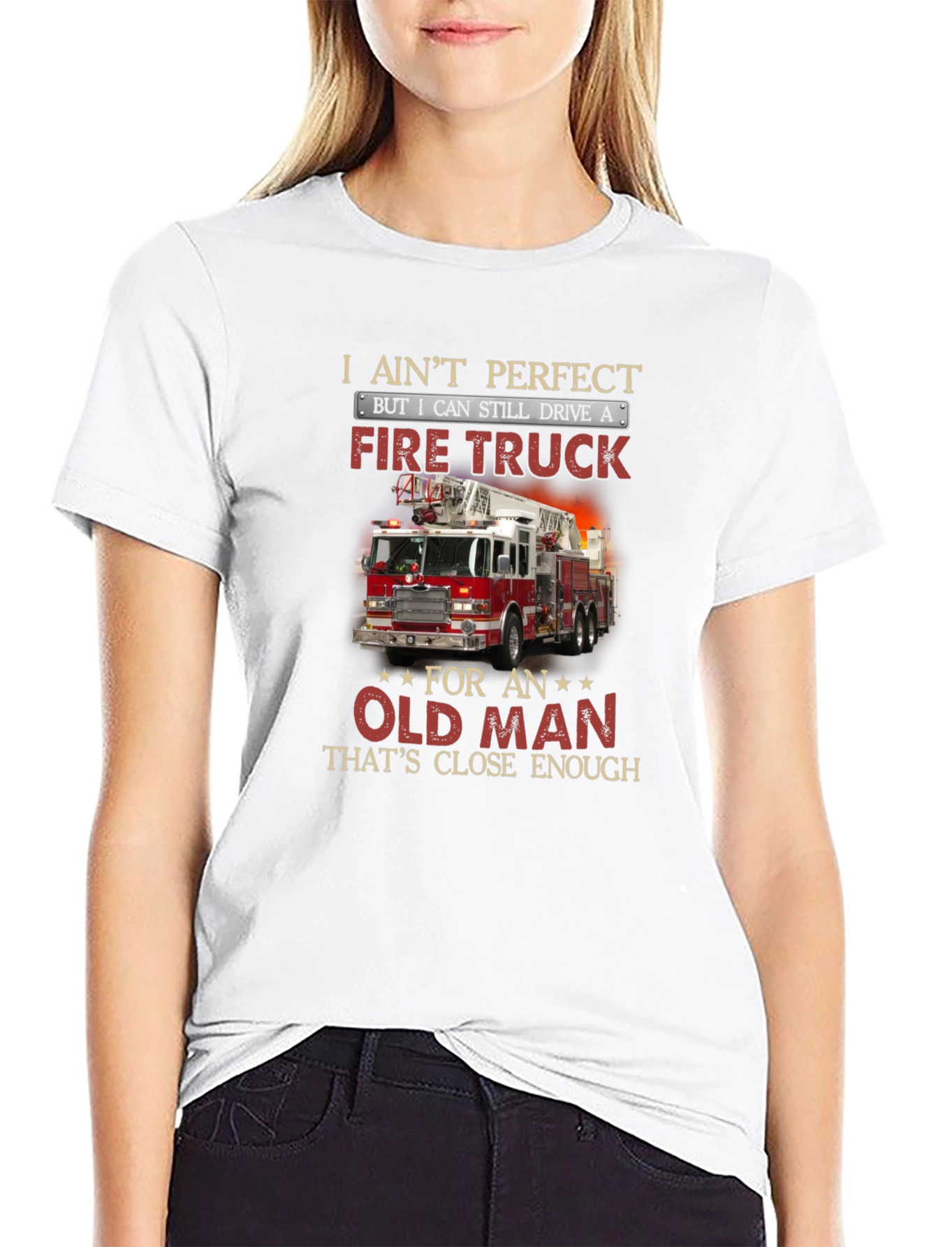 Fire Truck Old Man T-Shirt Funny Firefighter Tee