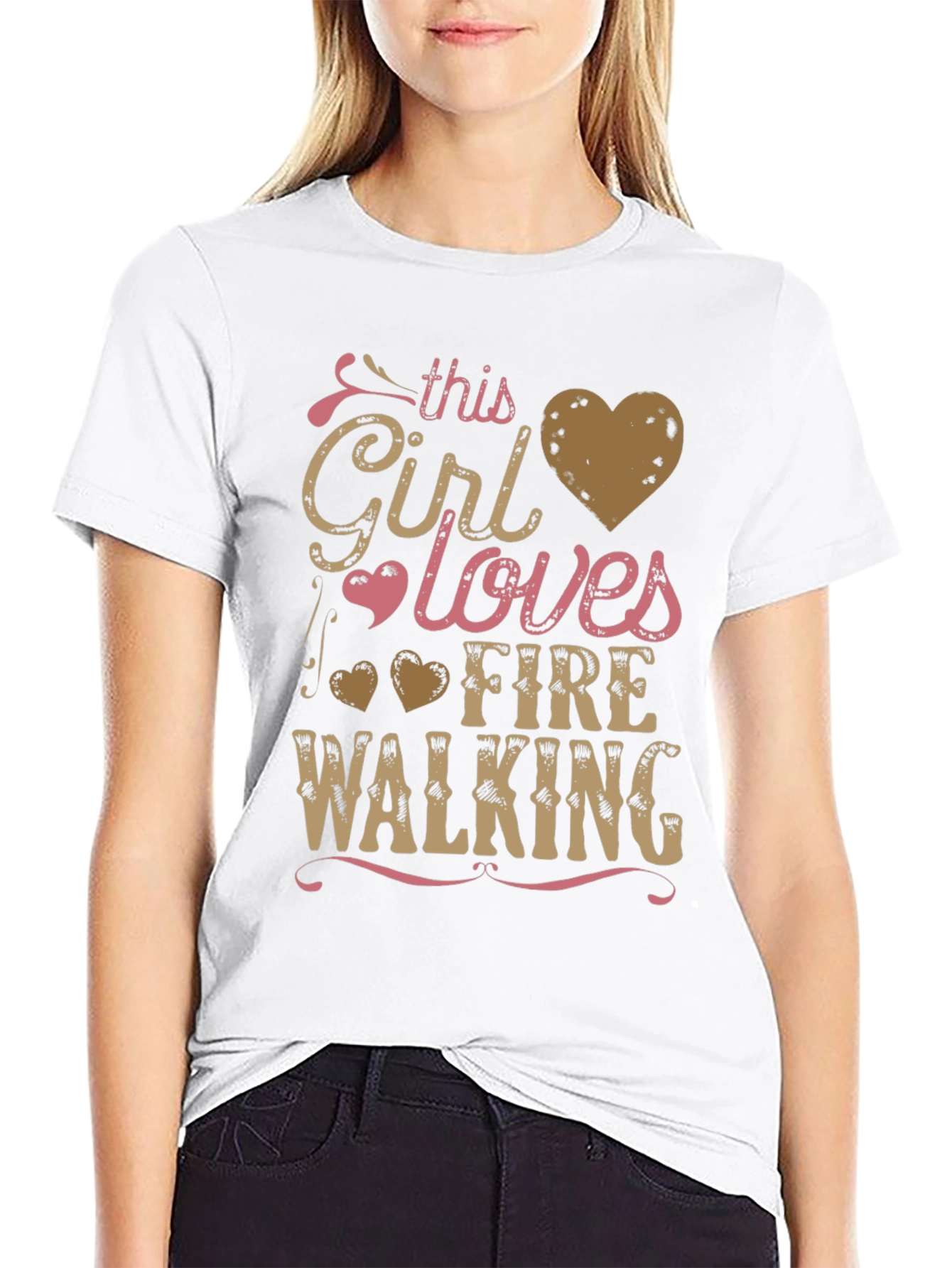 Fire Walking Girl T-Shirt - Unique Hobby Tee