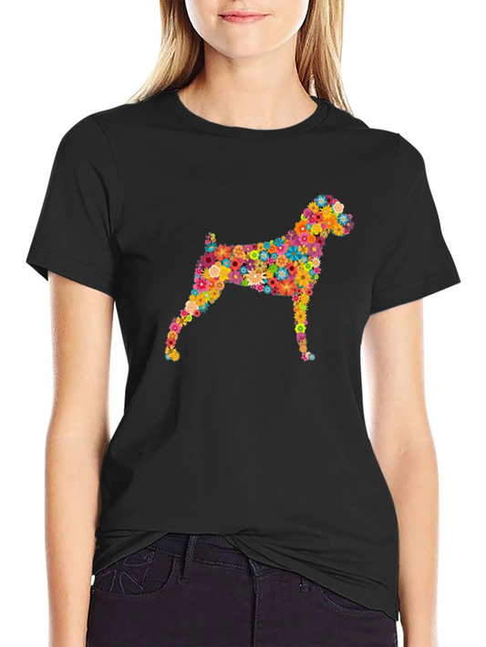 Floral Dog Graphic Tee - Stylish Comfort