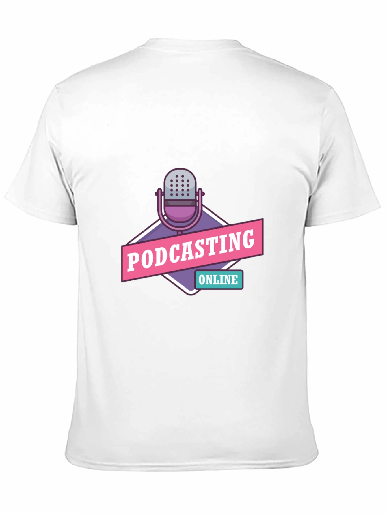Podcasting Online Graphic Tee - Black Cotton T-Shirt