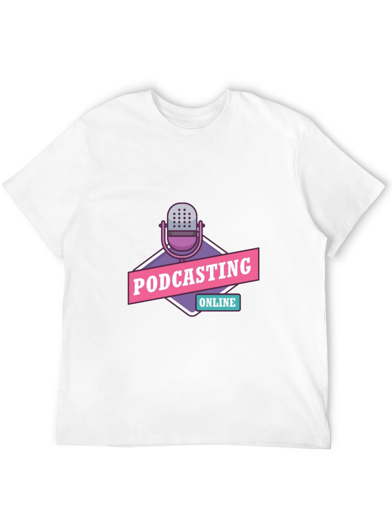 Podcasting Online Graphic Tee - Black Cotton T-Shirt